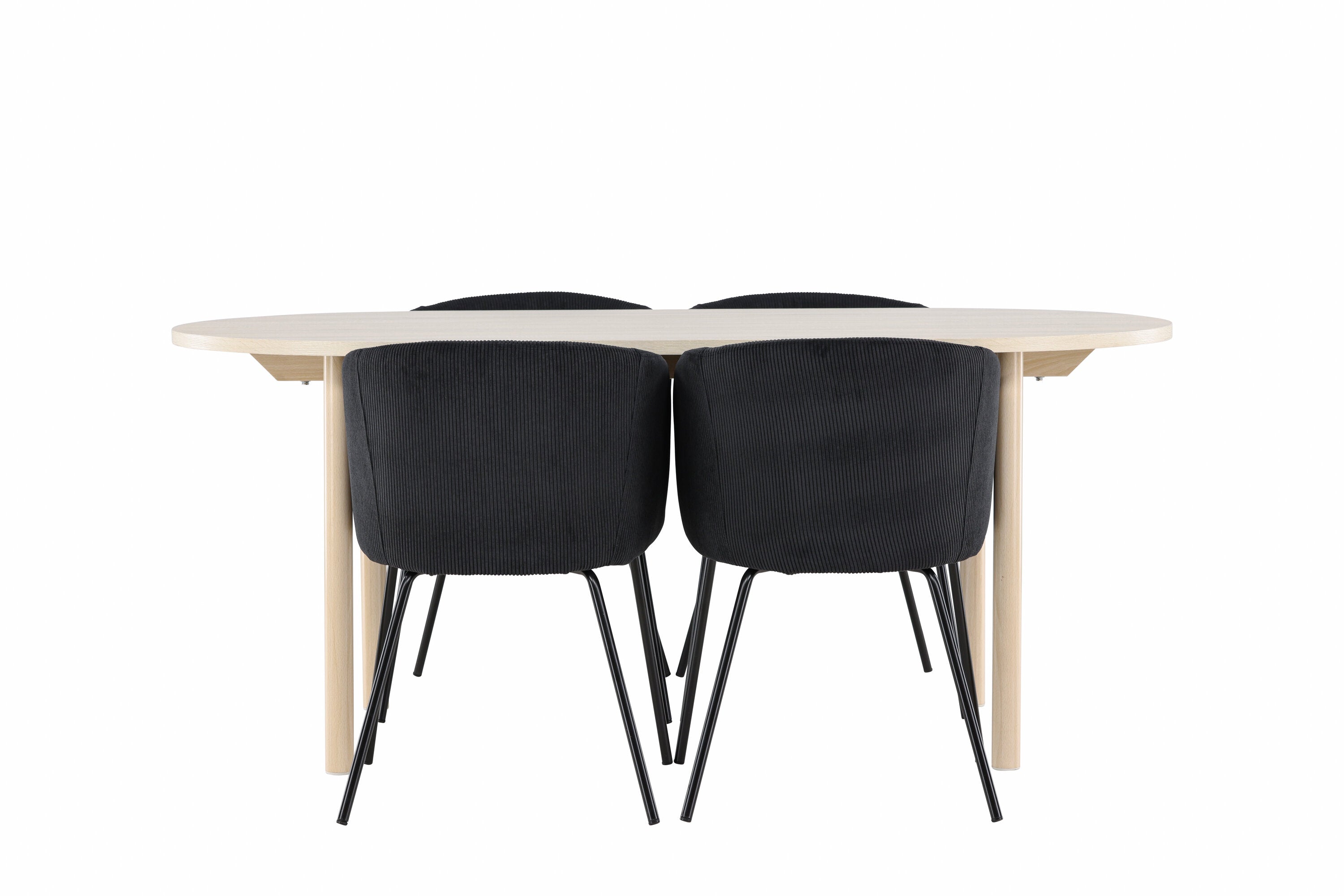 Essgruppe Esstisch Andy 180x90cm mit Stühlen Berit - Schwarz - Venture Home - le canapé