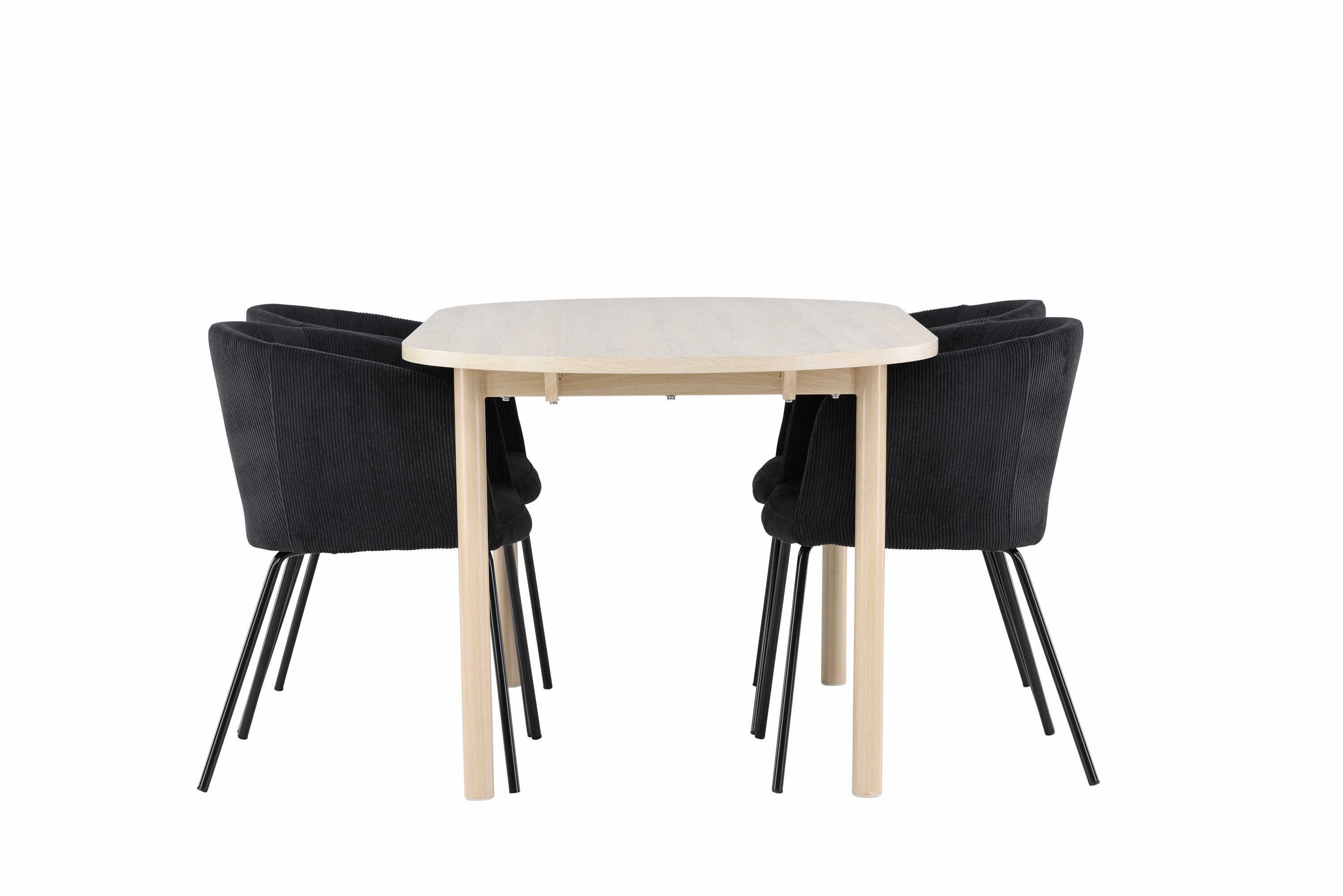 Essgruppe Esstisch Andy 180x90cm mit Stühlen Berit - Schwarz - Venture Home - le canapé