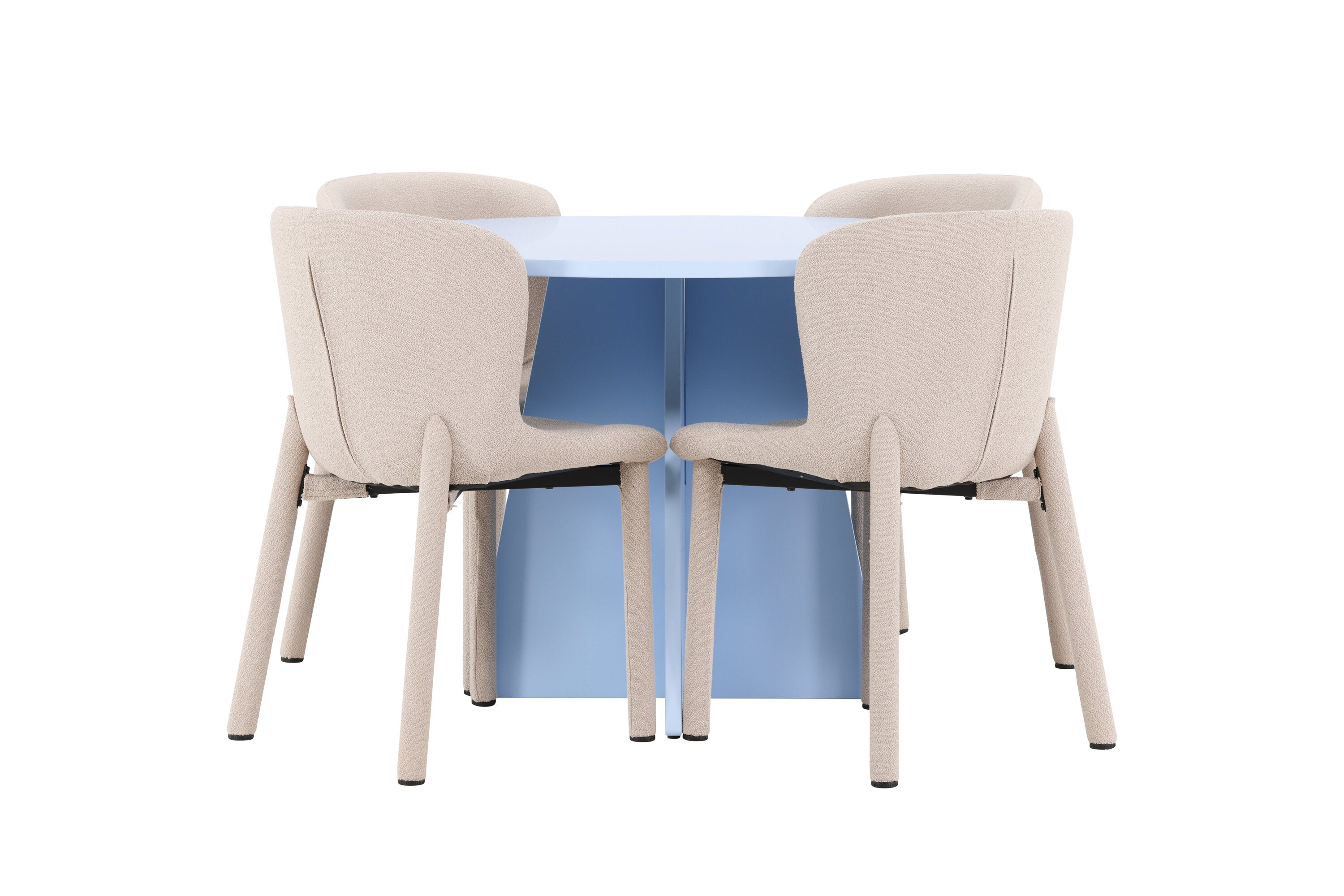 Essgruppe Esstisch Bootcut ⌀110cm mit Stühlen Astoria - Beige - Venture Home - le canapé