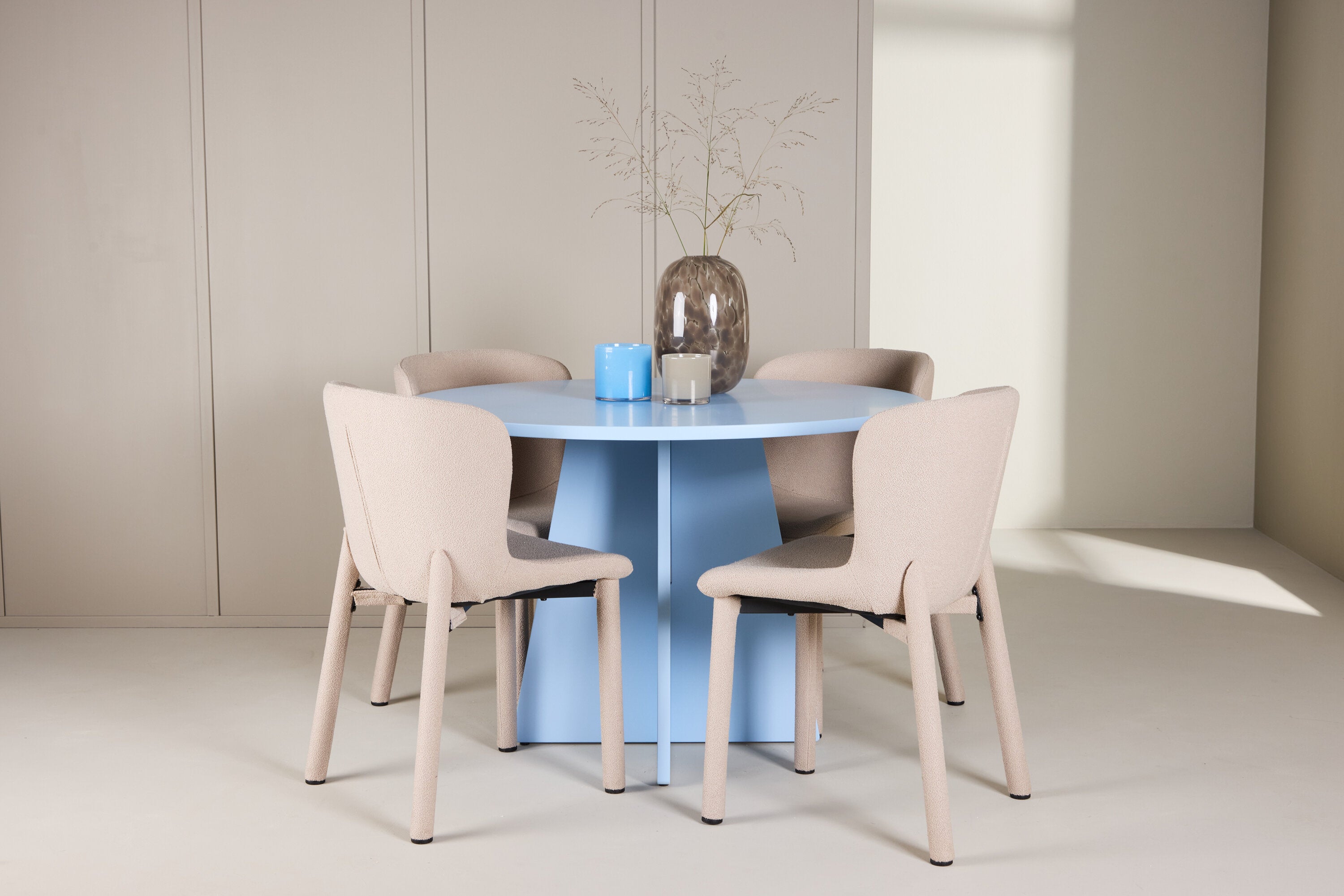 Essgruppe Esstisch Bootcut ⌀110cm mit Stühlen Astoria - Beige - Venture Home - le canapé