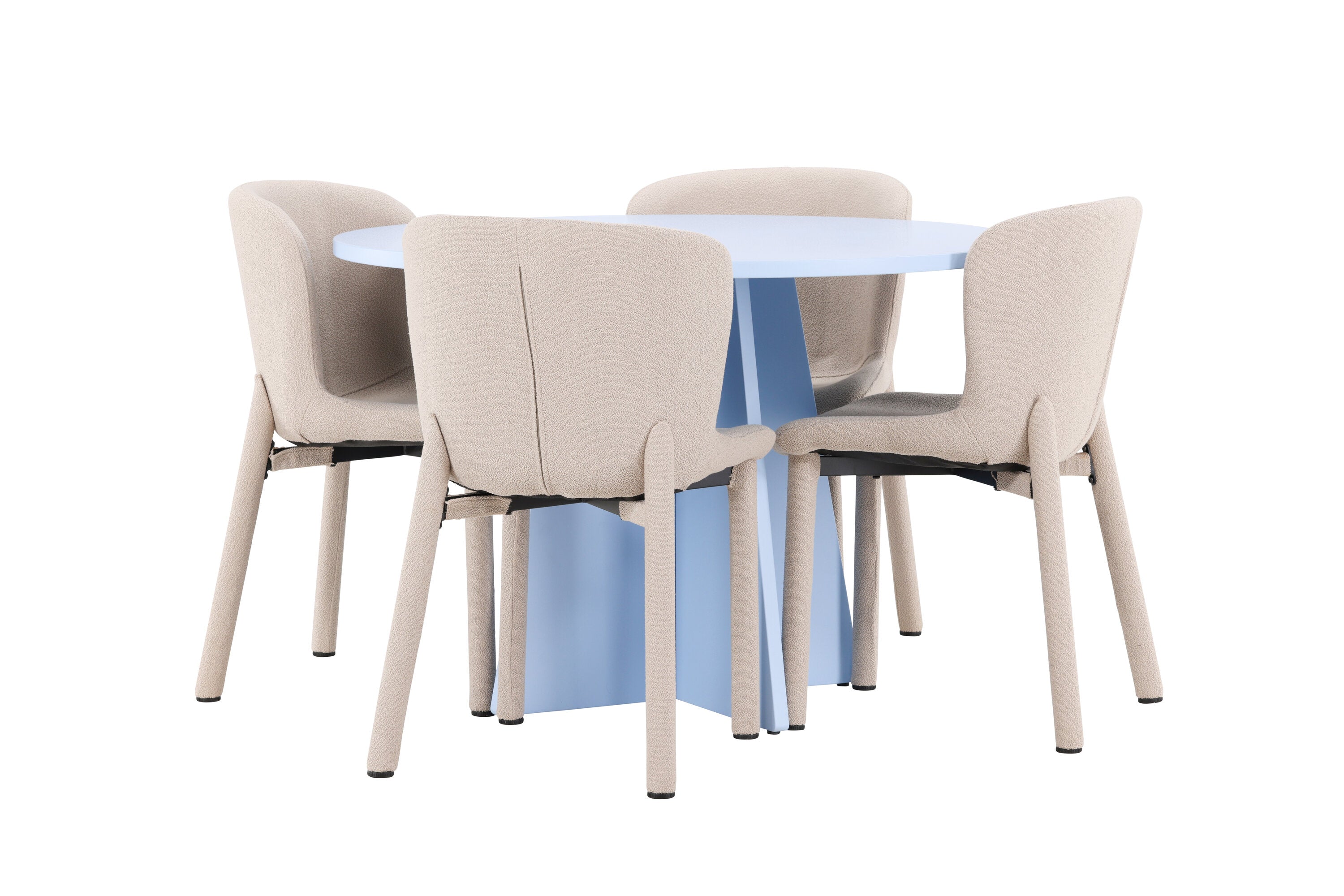 Essgruppe Esstisch Bootcut ⌀110cm mit Stühlen Astoria - Beige - Venture Home - le canapé