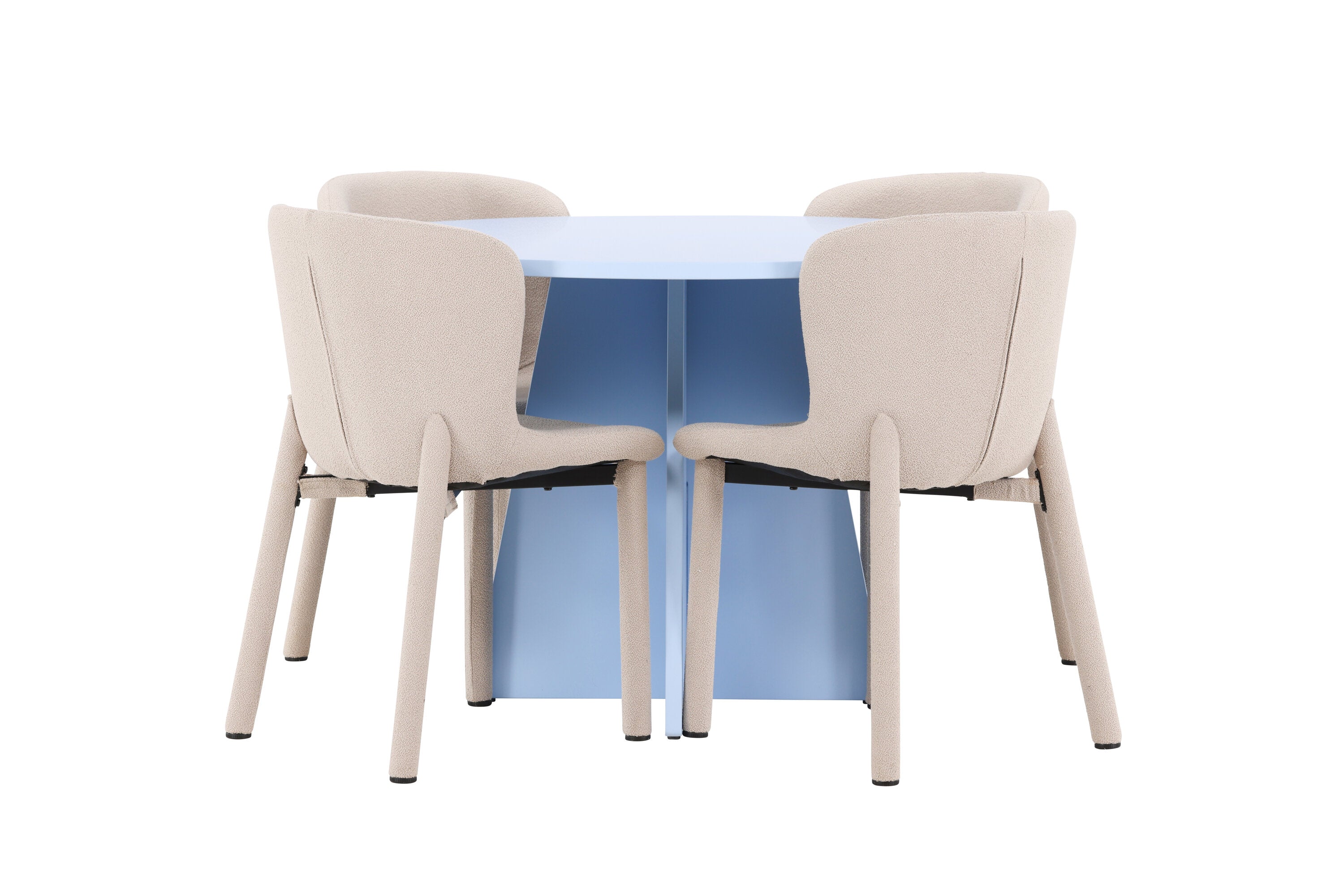 Essgruppe Esstisch Bootcut ⌀110cm mit Stühlen Astoria - Beige - Venture Home - le canapé