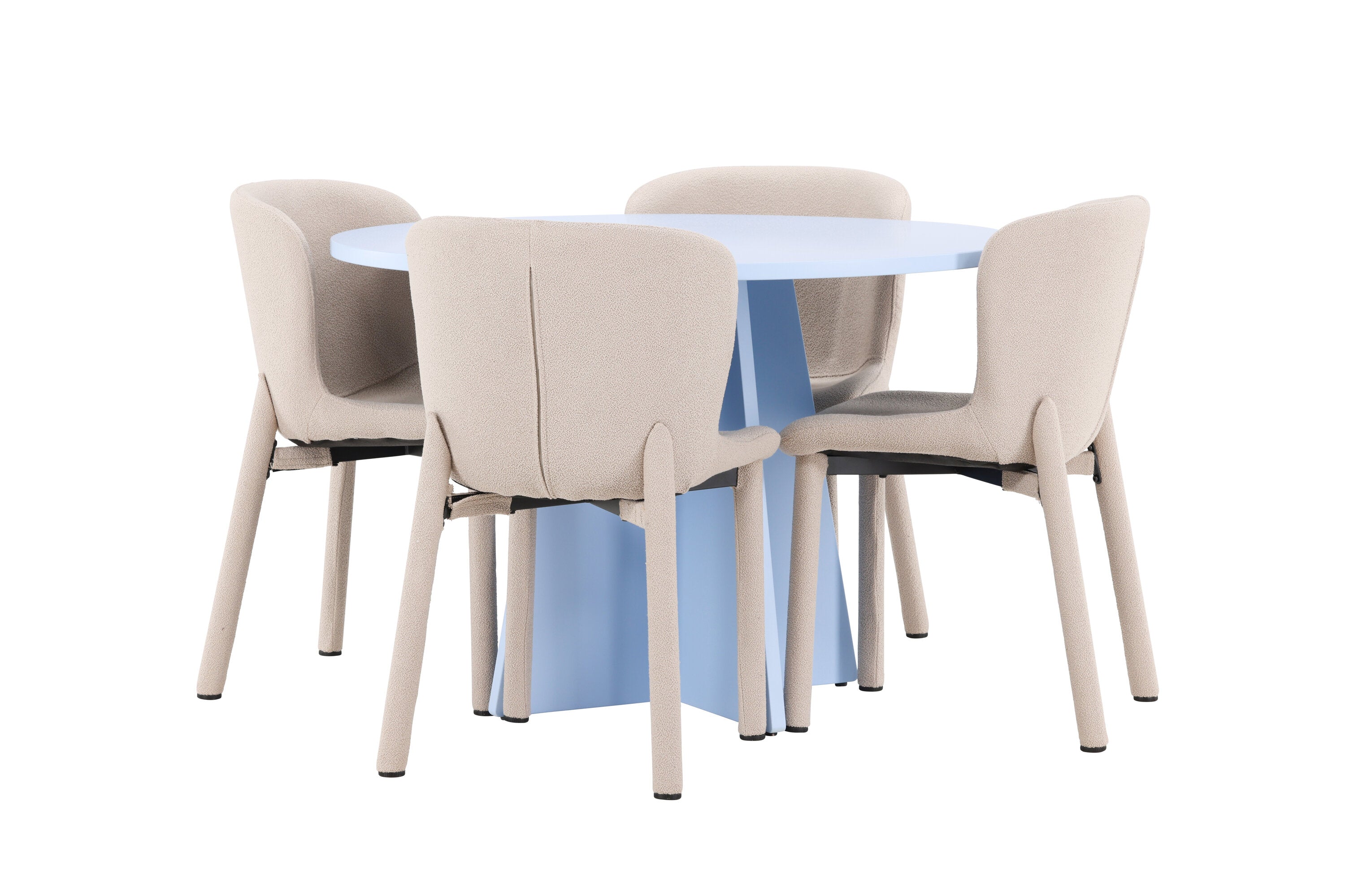 Essgruppe Esstisch Bootcut ⌀110cm mit Stühlen Astoria - Beige - Venture Home - le canapé
