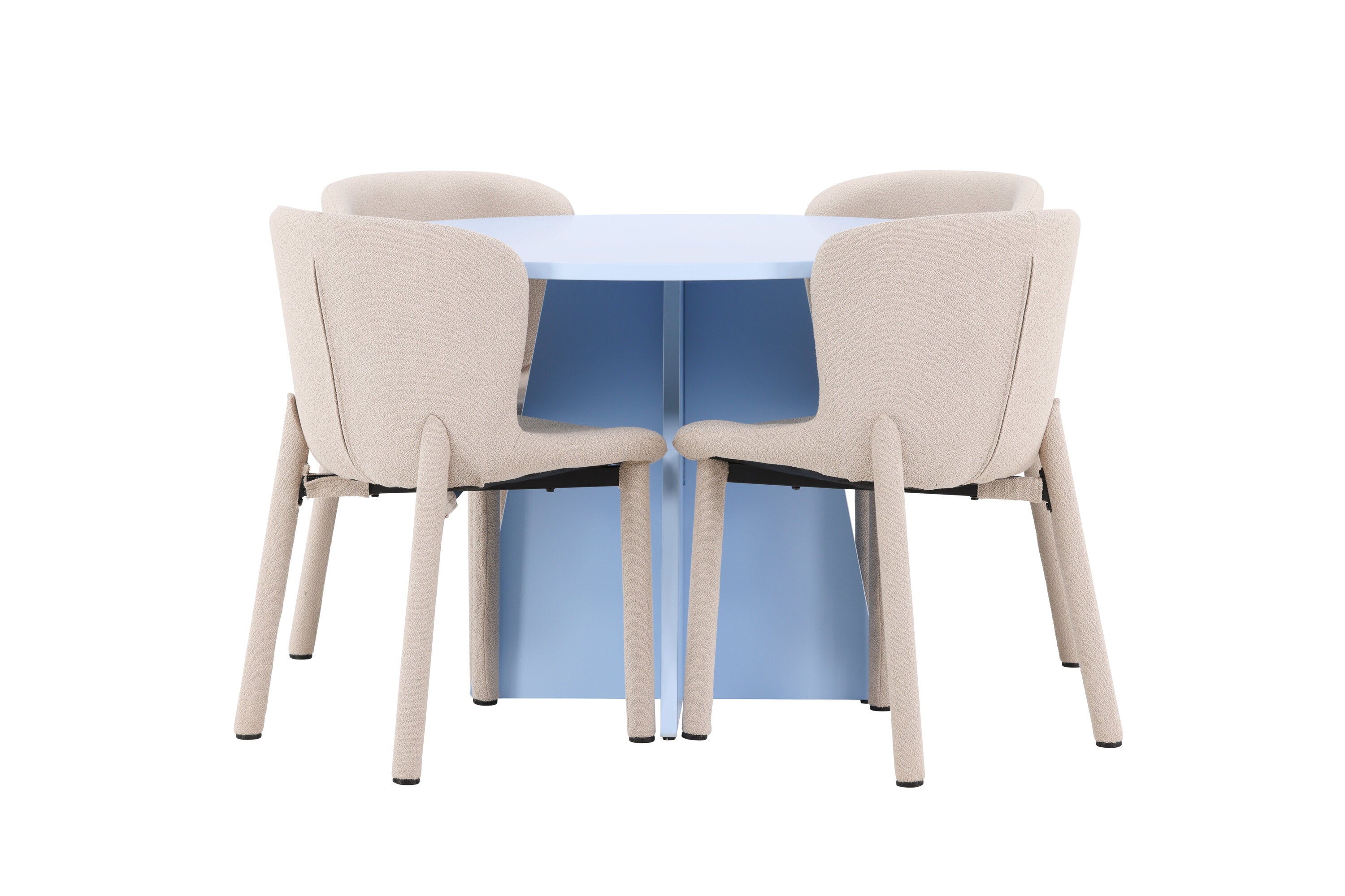 Essgruppe Esstisch Bootcut ⌀110cm mit Stühlen Astoria - Beige - Venture Home - le canapé