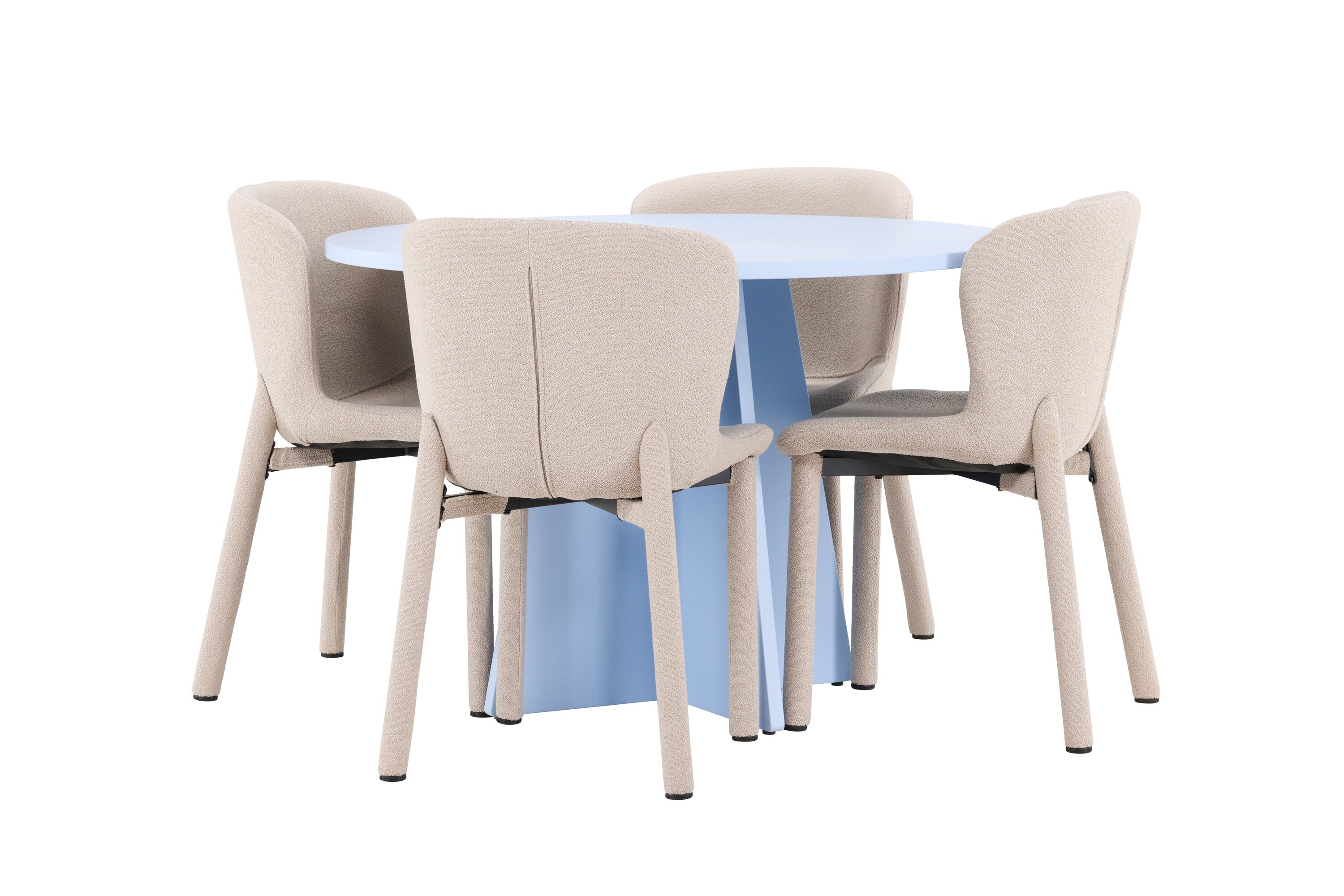 Essgruppe Esstisch Bootcut ⌀110cm mit Stühlen Astoria - Beige - Venture Home - le canapé