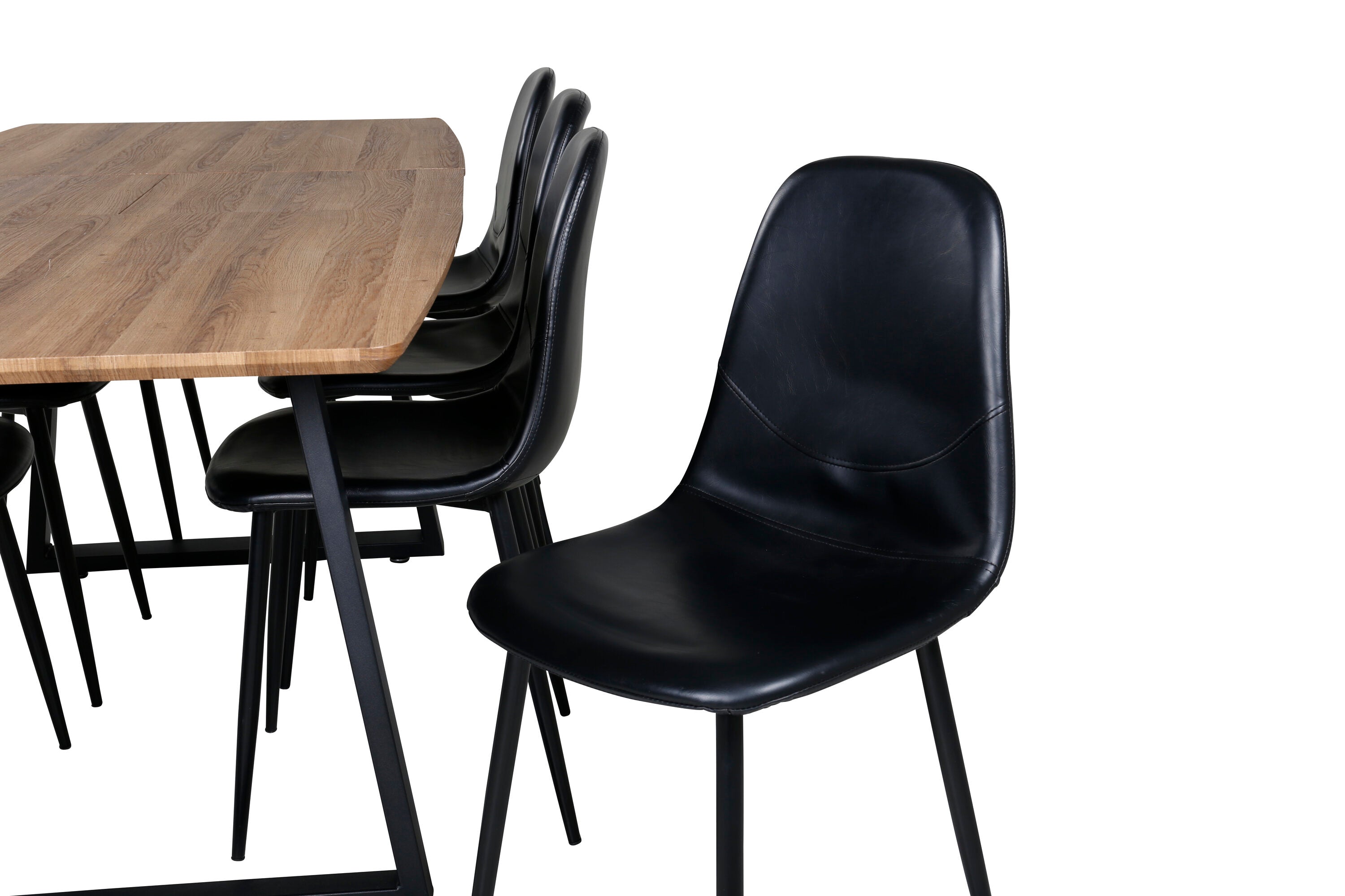 Essgruppe Esstisch Inca mit Stühlen Polar - Schwarz - Venture Home - le canapé