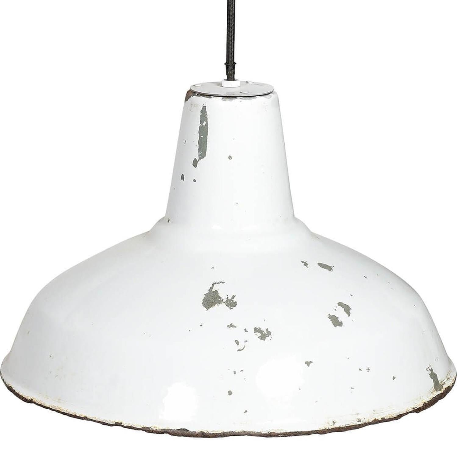 Hängelampe alte Fabriklampe aus Eisen - Weiß-Hängelampen-Trademark Living-le canapé