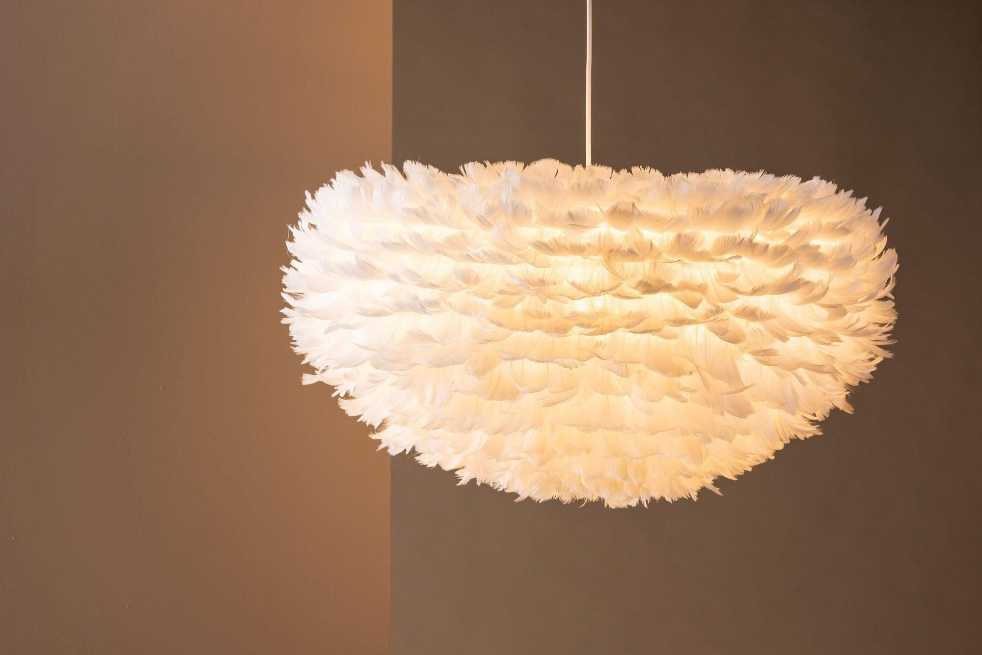 Hängelampe Nicola groß - Kunstfedern Weiß-Hängelampe-Venture Home-le canapé