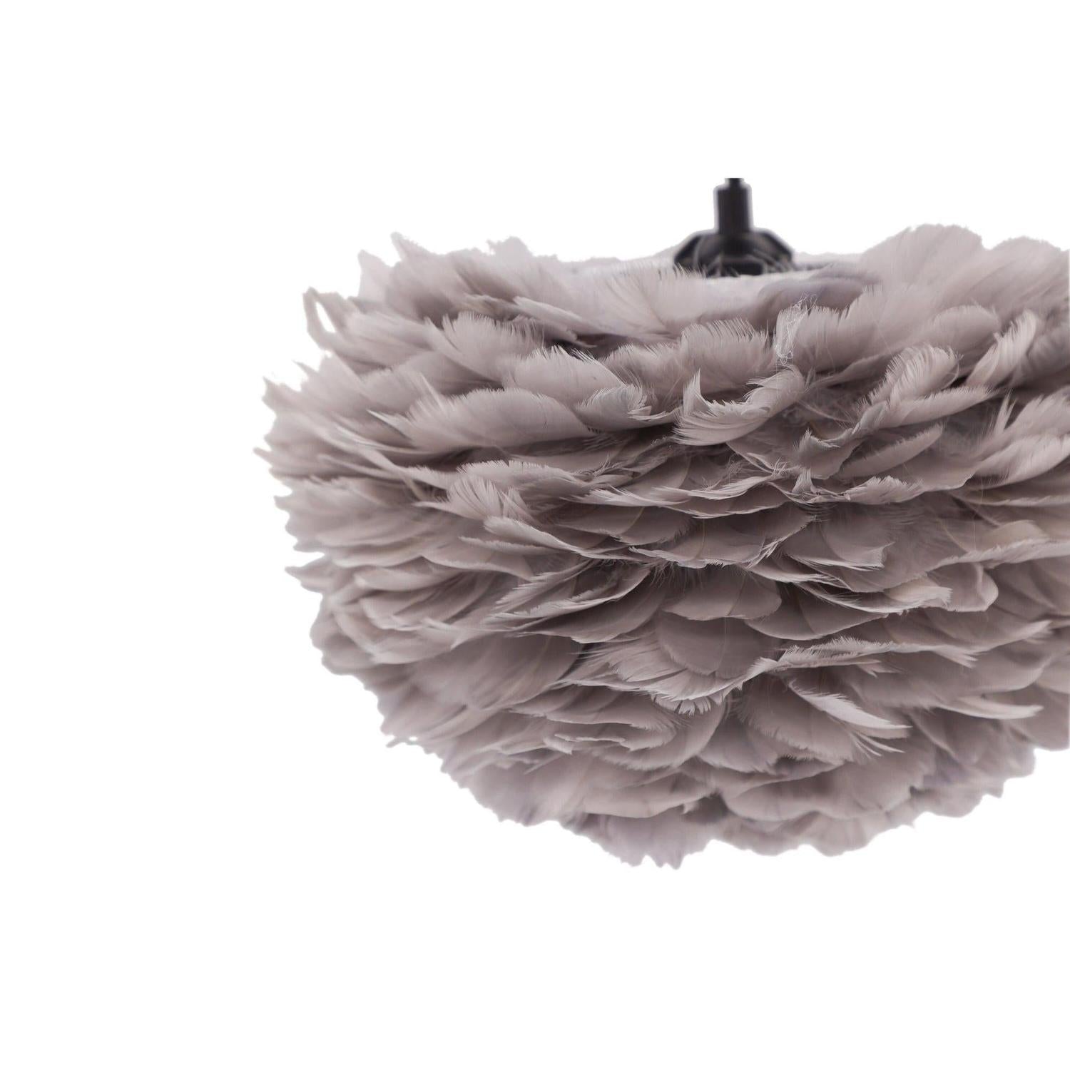 Hängelampe Nicola klein - Kunstfedern Schwarz / Grau-Hängelampe-Venture Home-le canapé