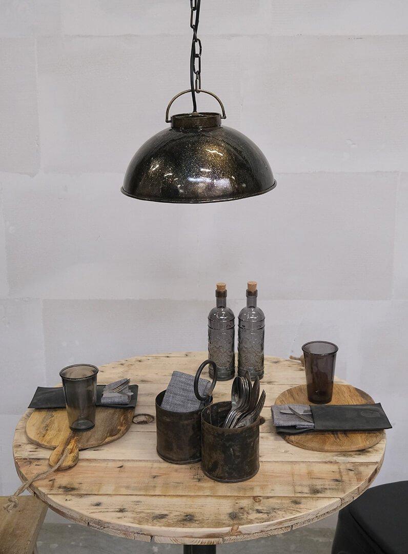 Hängelampe Thormann klein - Dunkelblau marmoriert-Hängelampen-Trademark Living-le canapé