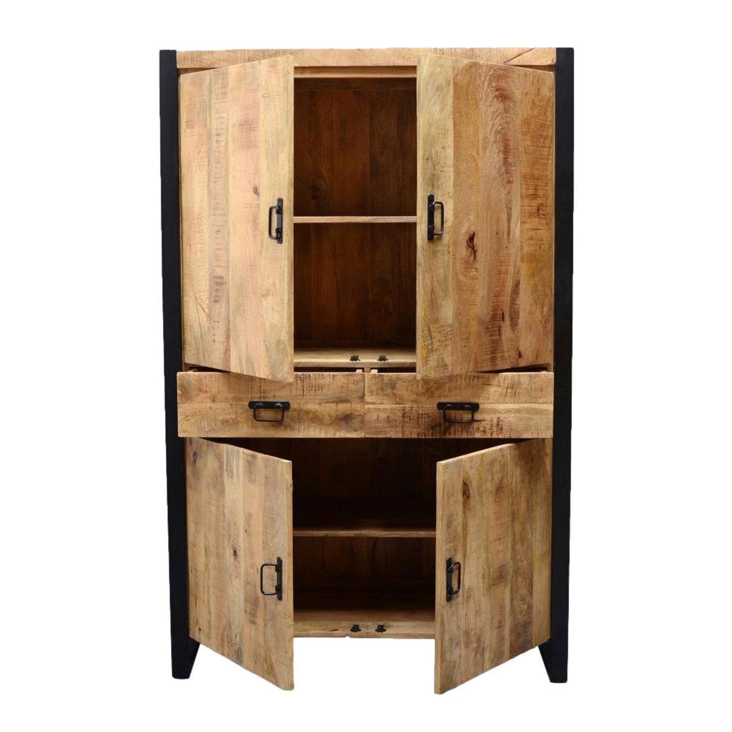 Highboard Britt aus Mangoholz 180cm - Hellbraun-Highboards-Benoa-le canapé