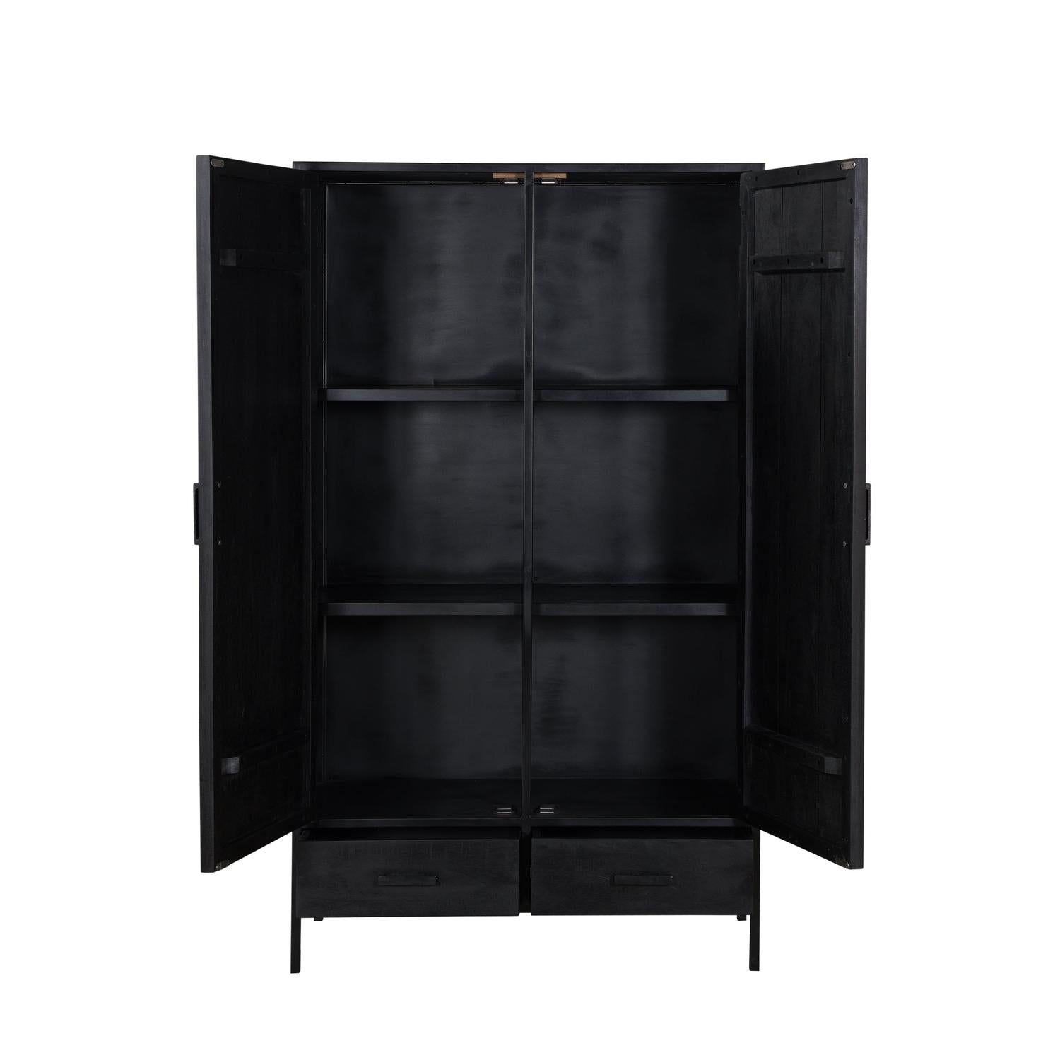 Highboard Kala 170cm aus Mangoholz - Schwarz-Highboards-Livingfurn-le canapé