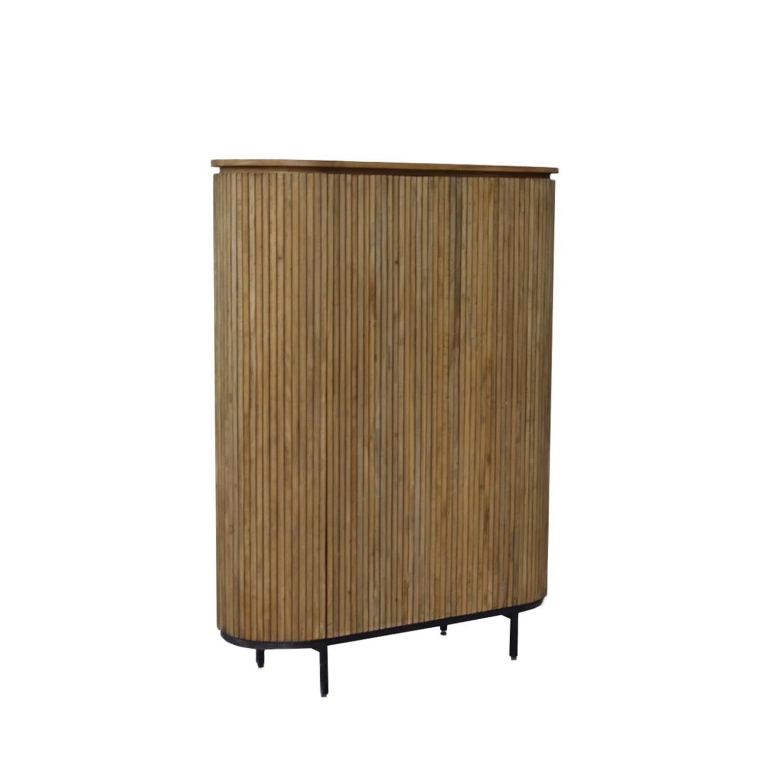 Highboard Lausanne aus Teakholz 151cm - Braun-Highboards-Livingfurn-le canapé