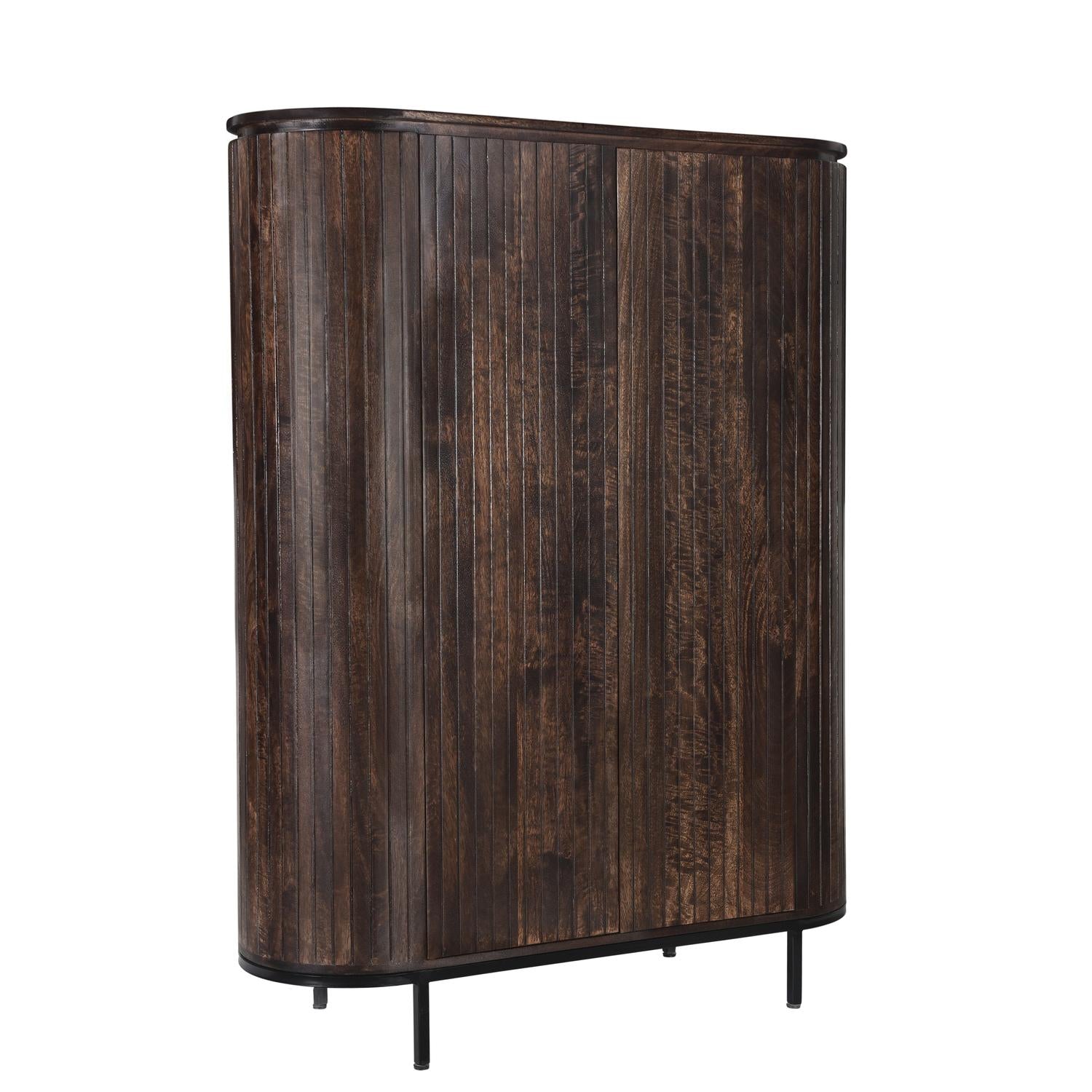 Highboard Noor aus Mangoholz 151cm - Dunkelbraun-Highboards-Livingfurn-le canapé