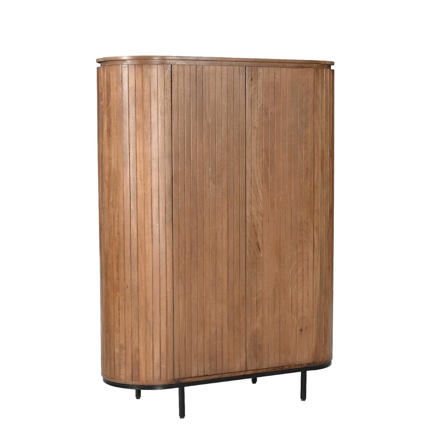 Highboard Noor aus Mangoholz 151cm - Hellbraun-Highboards-Livingfurn-le canapé
