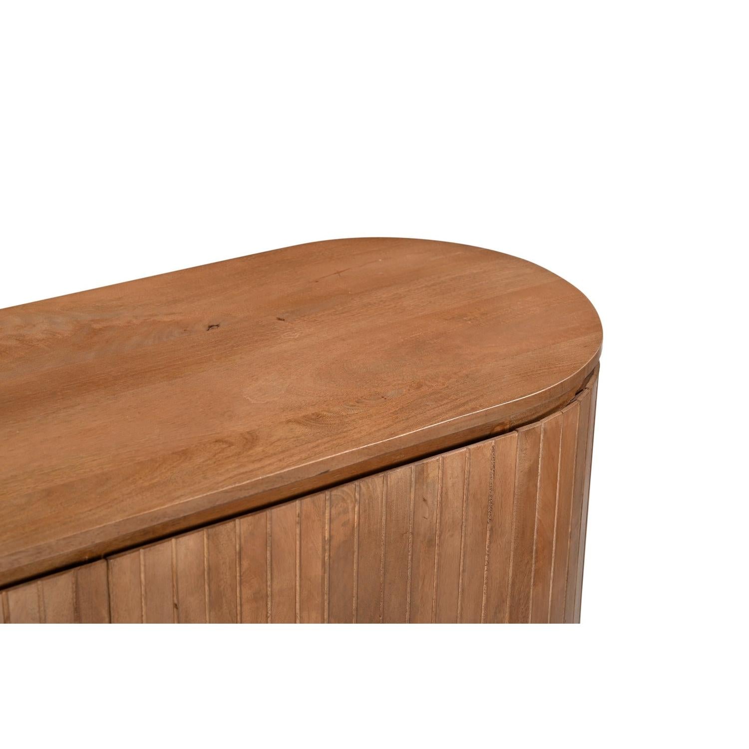 Highboard Noor aus Mangoholz 151cm - Hellbraun-Highboards-Livingfurn-le canapé