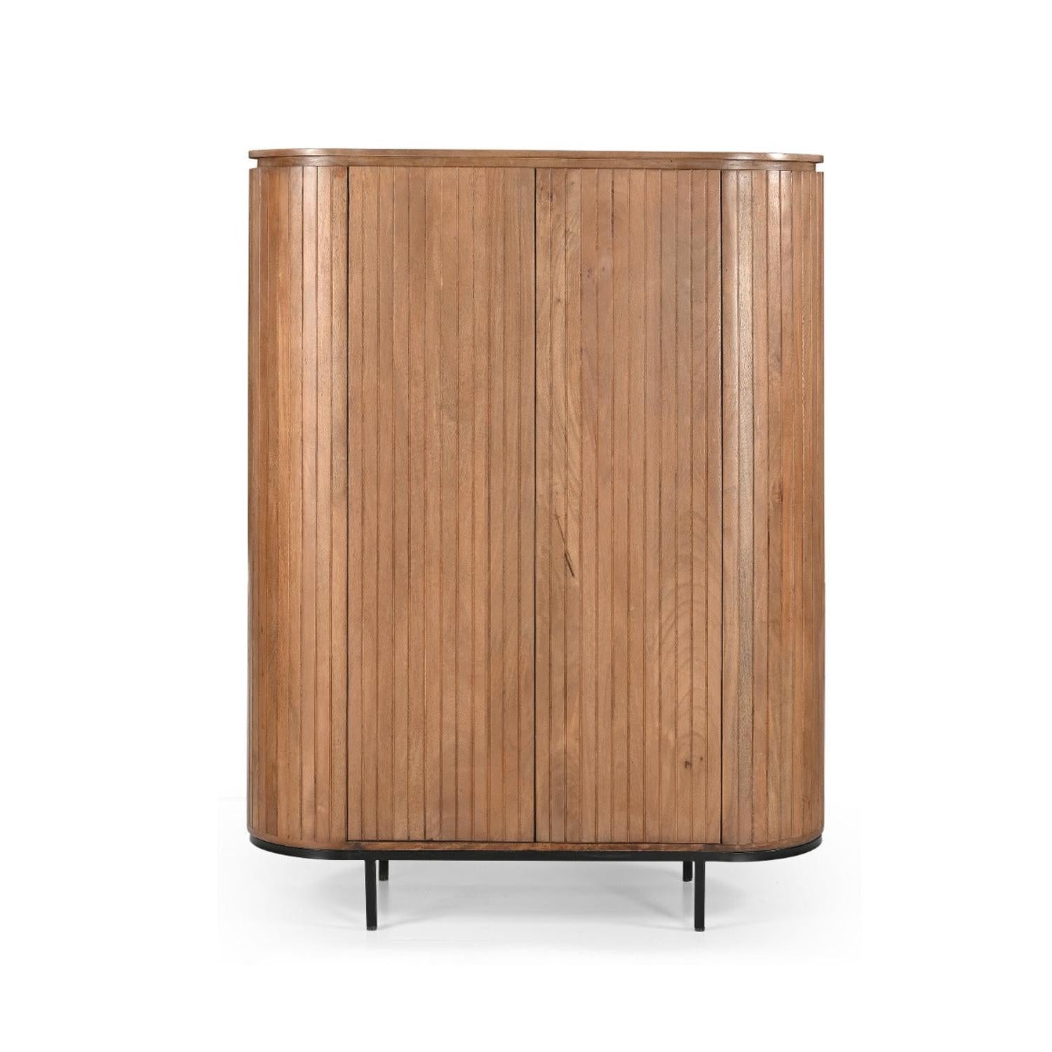 Highboard Noor aus Mangoholz 151cm - Hellbraun-Highboards-Livingfurn-le canapé