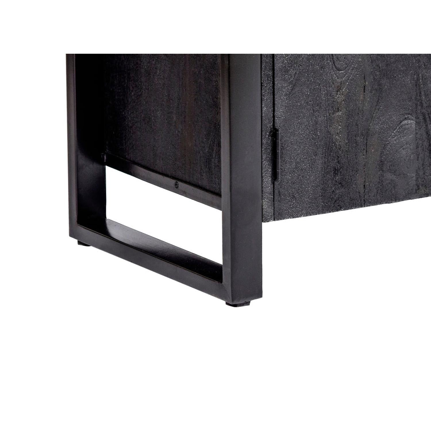 Highboard Norris aus Mangoholz 180cm - Schwarz-Highboards-Livingfurn-le canapé