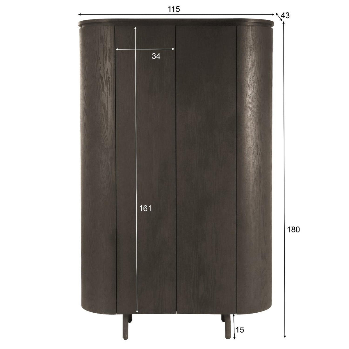 Highboard Tobago 180cm - Dunkelbraun-Highboards-Livingfurn-le canapé