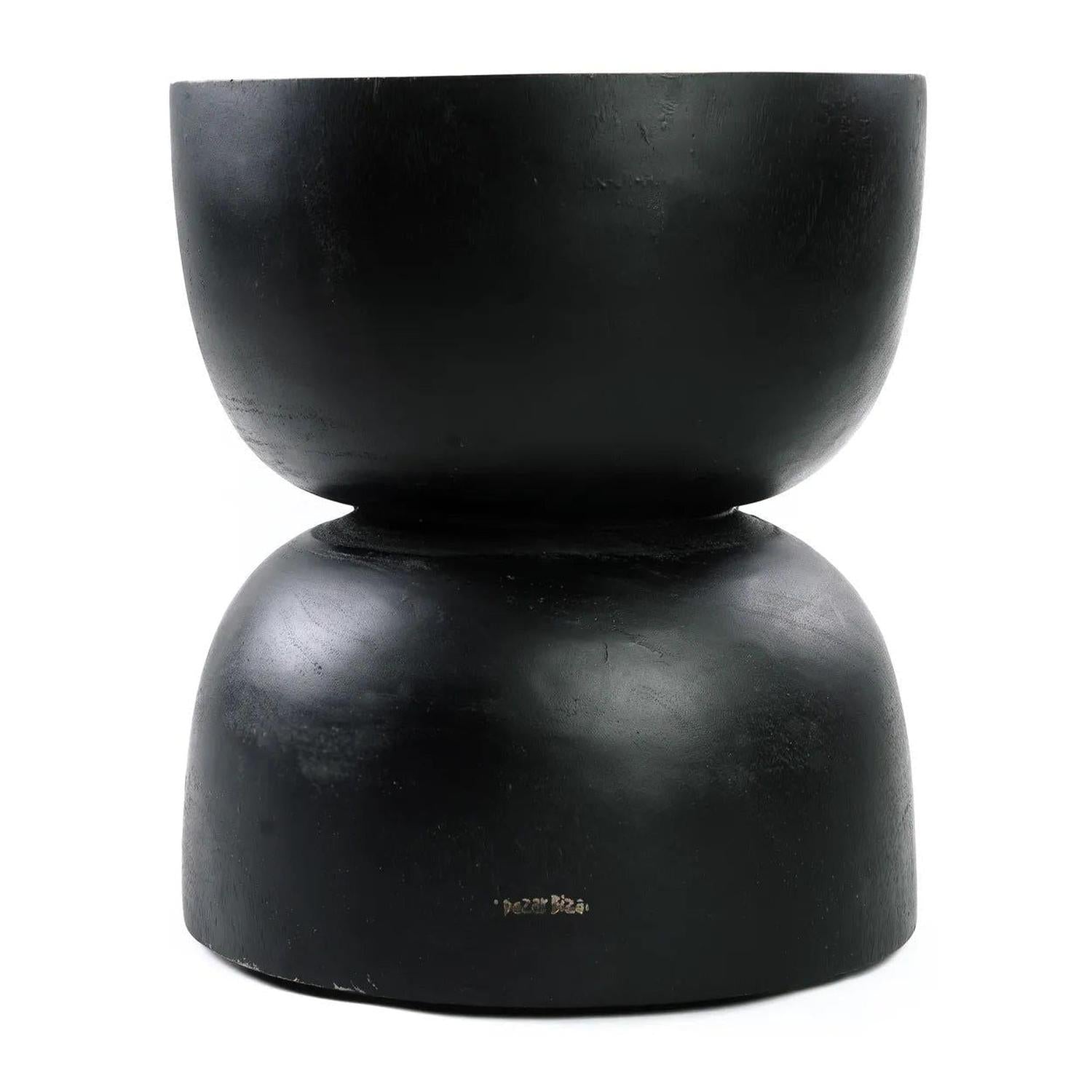 Hocker Karbun - Schwarz Natur-Hocker-Bazar Bizar-le canapé