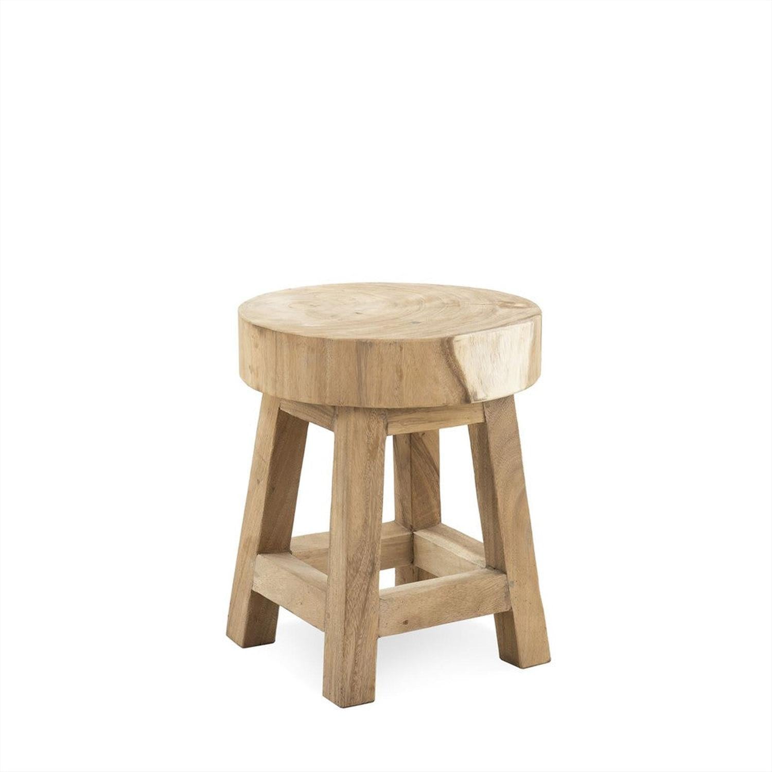 Hocker Milo aus Suar Holz Ø38cm - Hellbraun-Hocker-Benoa-le canapé