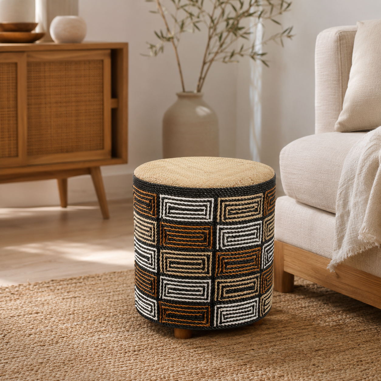 Hocker Patos Ø42cm - Hellbraun-Hocker-Pole to Pole-le canapé