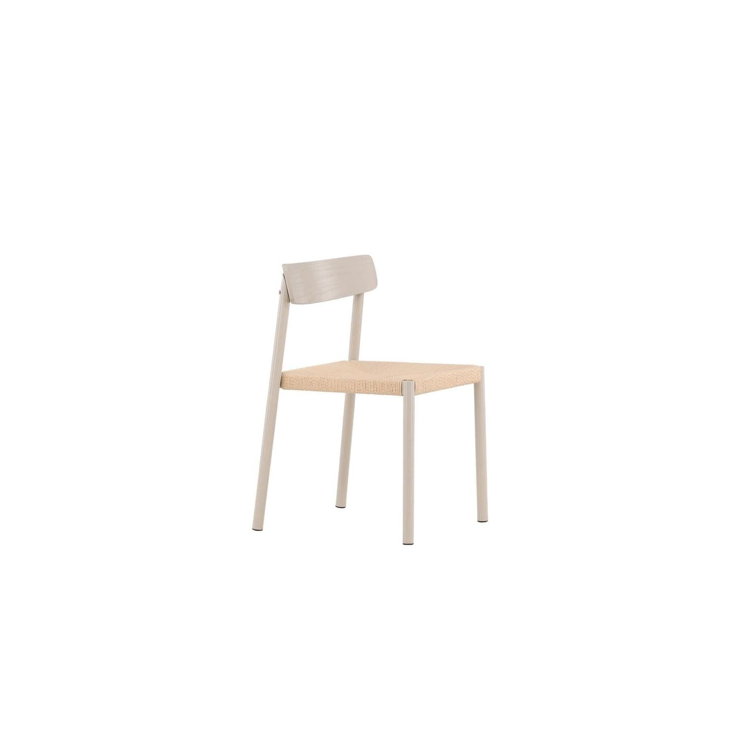 Holzstuhl Malmön mit Sitz aus Holzgeflecht - Greige / Beige-Holzstühle-Vind-le canapé
