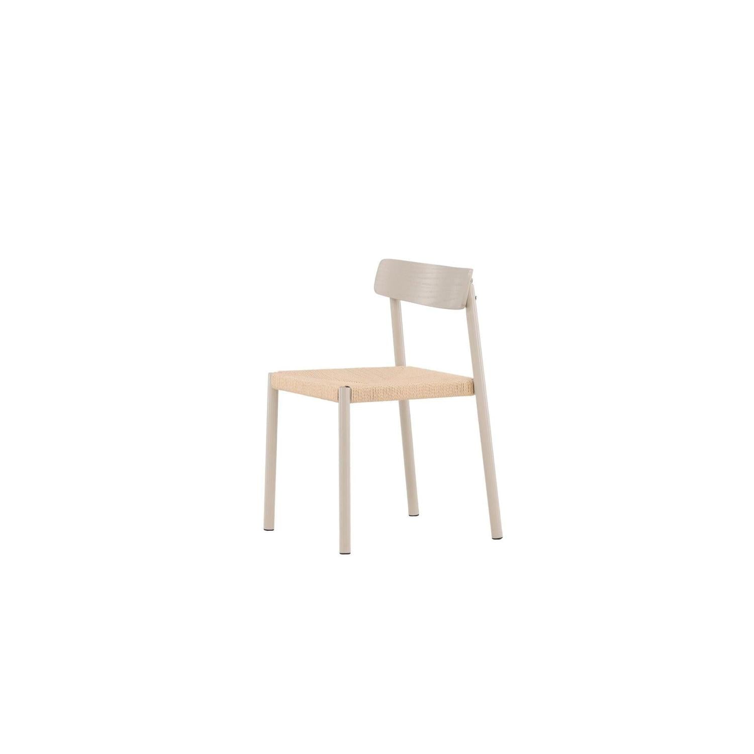 Holzstuhl Malmön mit Sitz aus Holzgeflecht - Greige / Beige-Holzstühle-Vind-le canapé