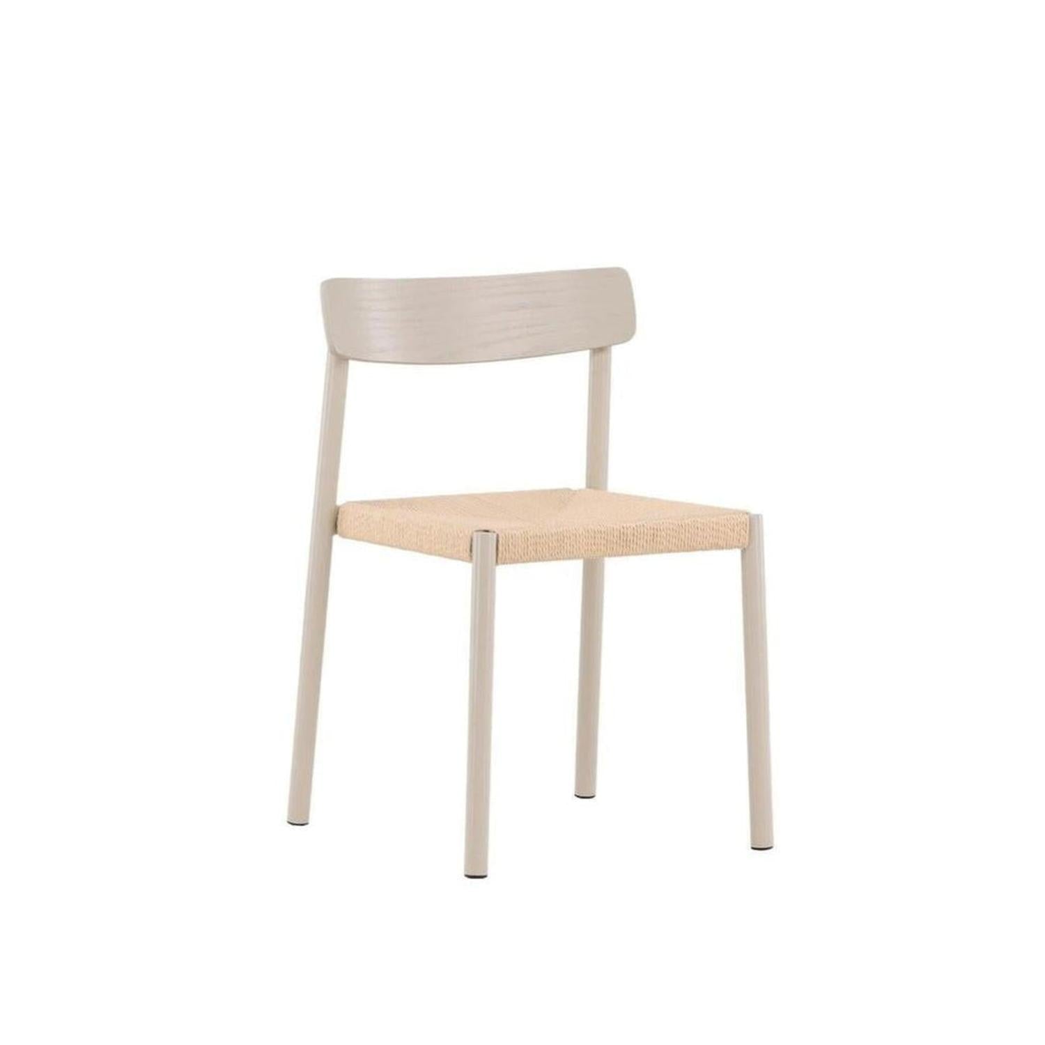 Holzstuhl Malmön mit Sitz aus Holzgeflecht - Greige / Beige-Holzstühle-Vind-le canapé