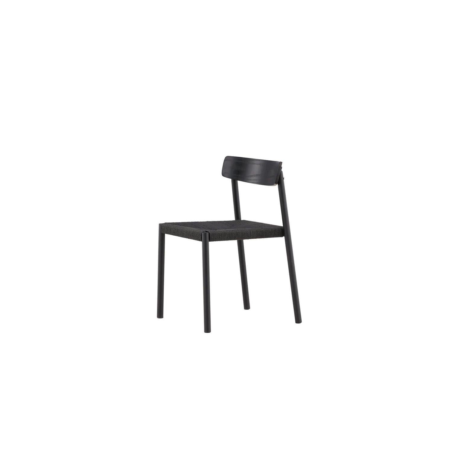 Holzstuhl Malmön mit Sitz aus Holzgeflecht - Schwarz-Holzstühle-Vind-le canapé