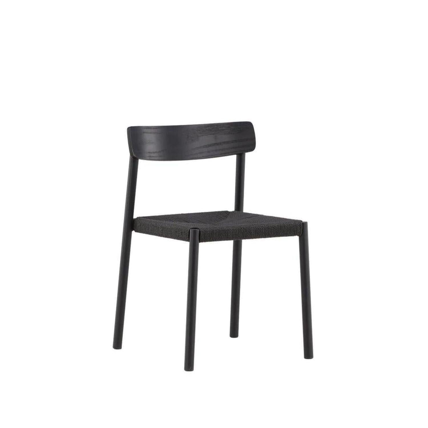 Holzstuhl Malmön mit Sitz aus Holzgeflecht - Schwarz-Holzstühle-Vind-le canapé