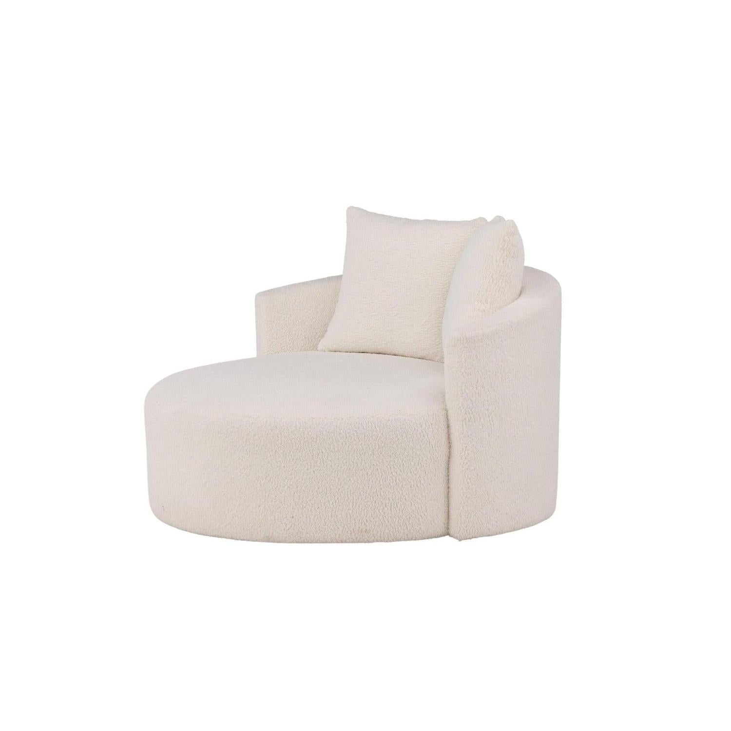 Kelso Sofa XL Loungesessel aus Teddy- Bouclé-Stoff - Weiß-Venture Home-le canapé