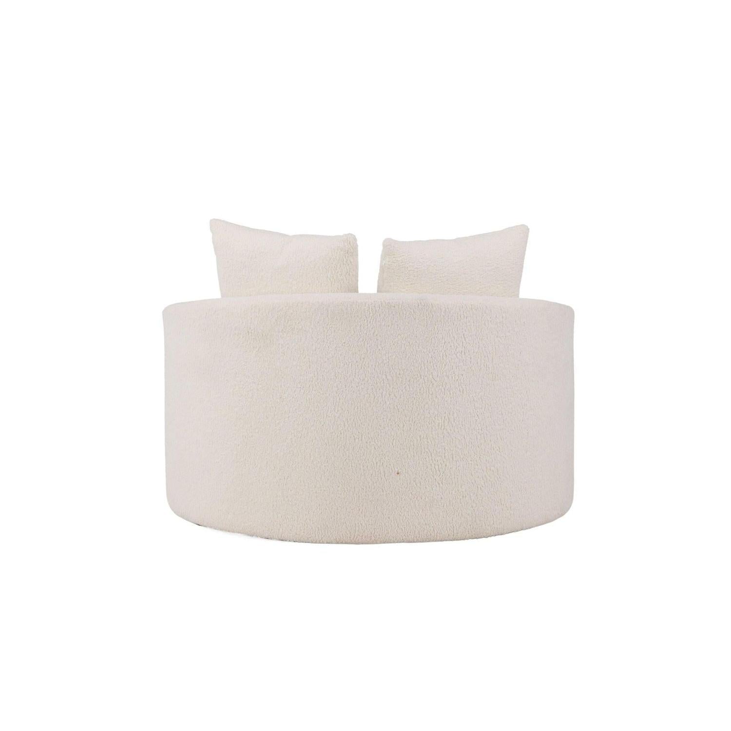 Kelso Sofa XL Loungesessel aus Teddy- Bouclé-Stoff - Weiß-Venture Home-le canapé