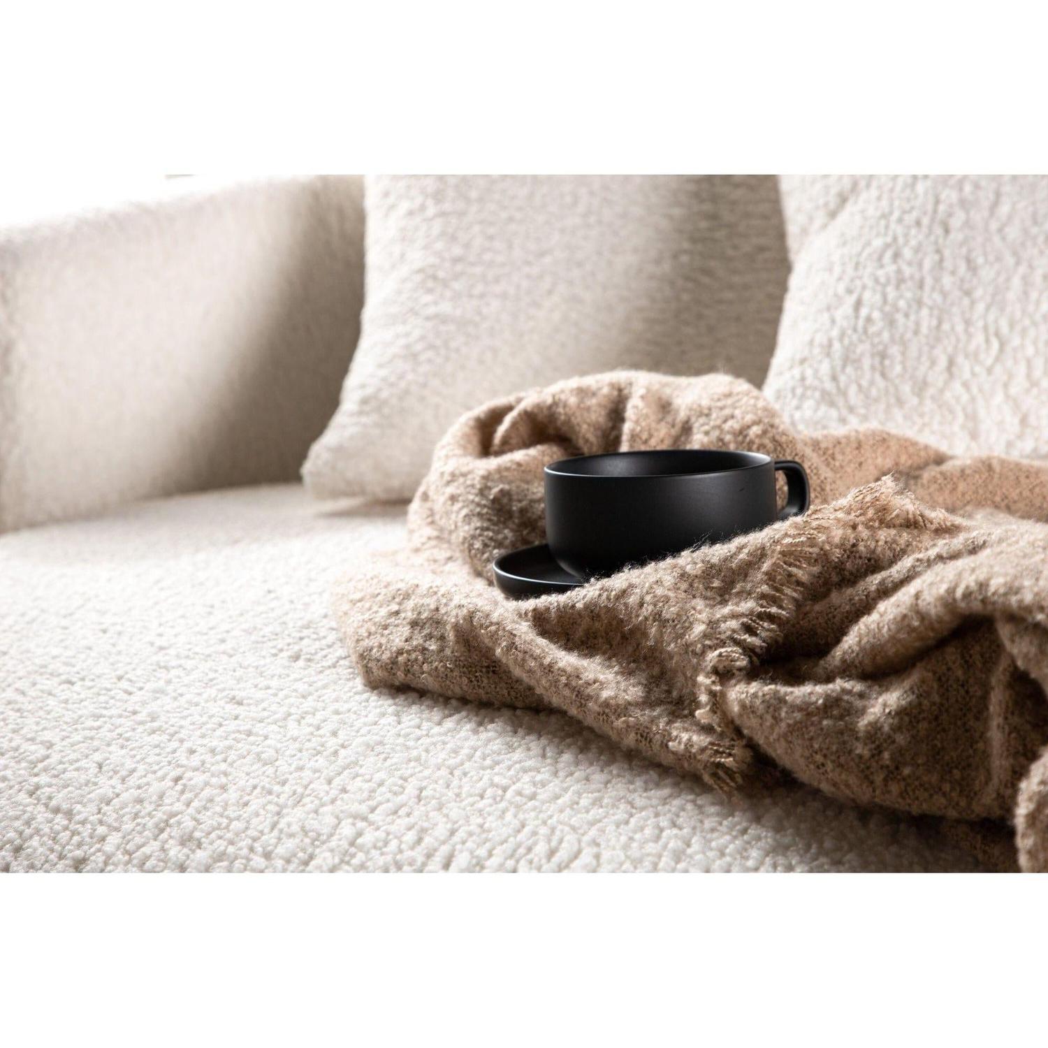 Kelso Sofa XL Loungesessel aus Teddy- Bouclé-Stoff - Weiß-Venture Home-le canapé