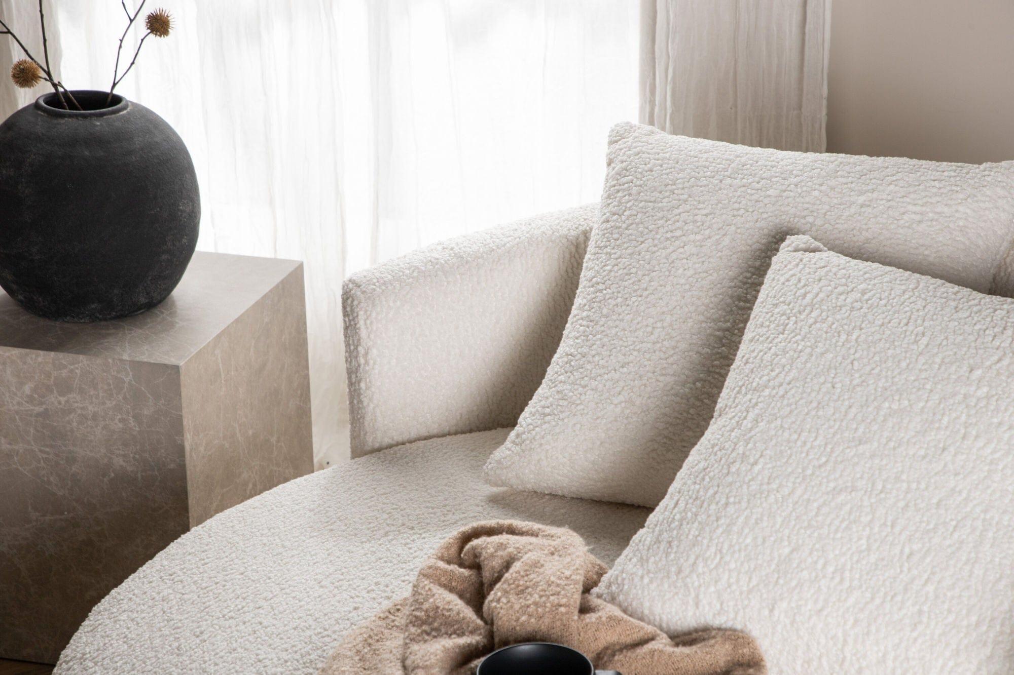 Kelso Sofa XL Loungesessel aus Teddy- Bouclé-Stoff - Weiß-Venture Home-le canapé