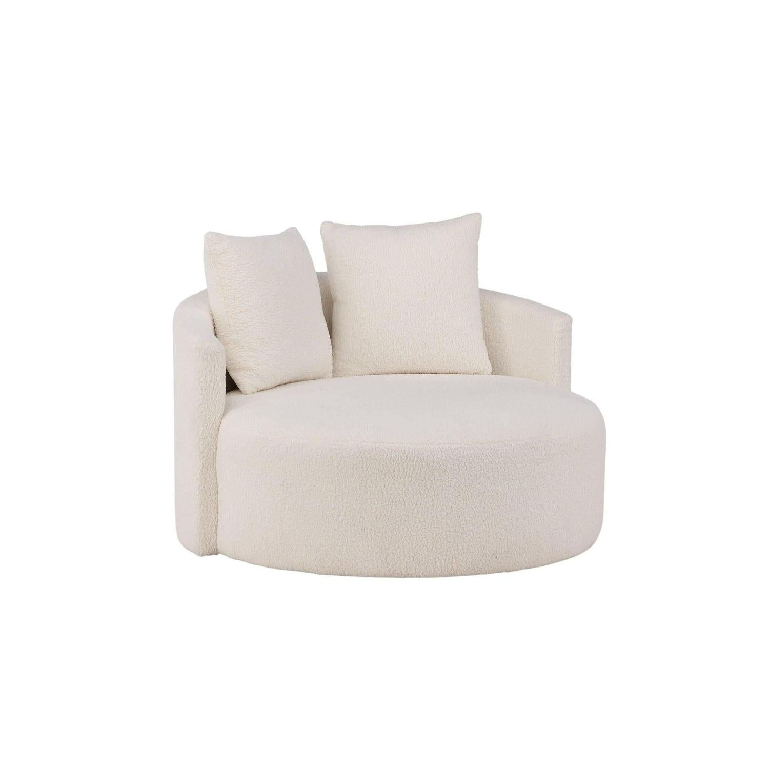 Kelso Sofa XL Loungesessel aus Teddy- Bouclé-Stoff - Weiß-Venture Home-le canapé