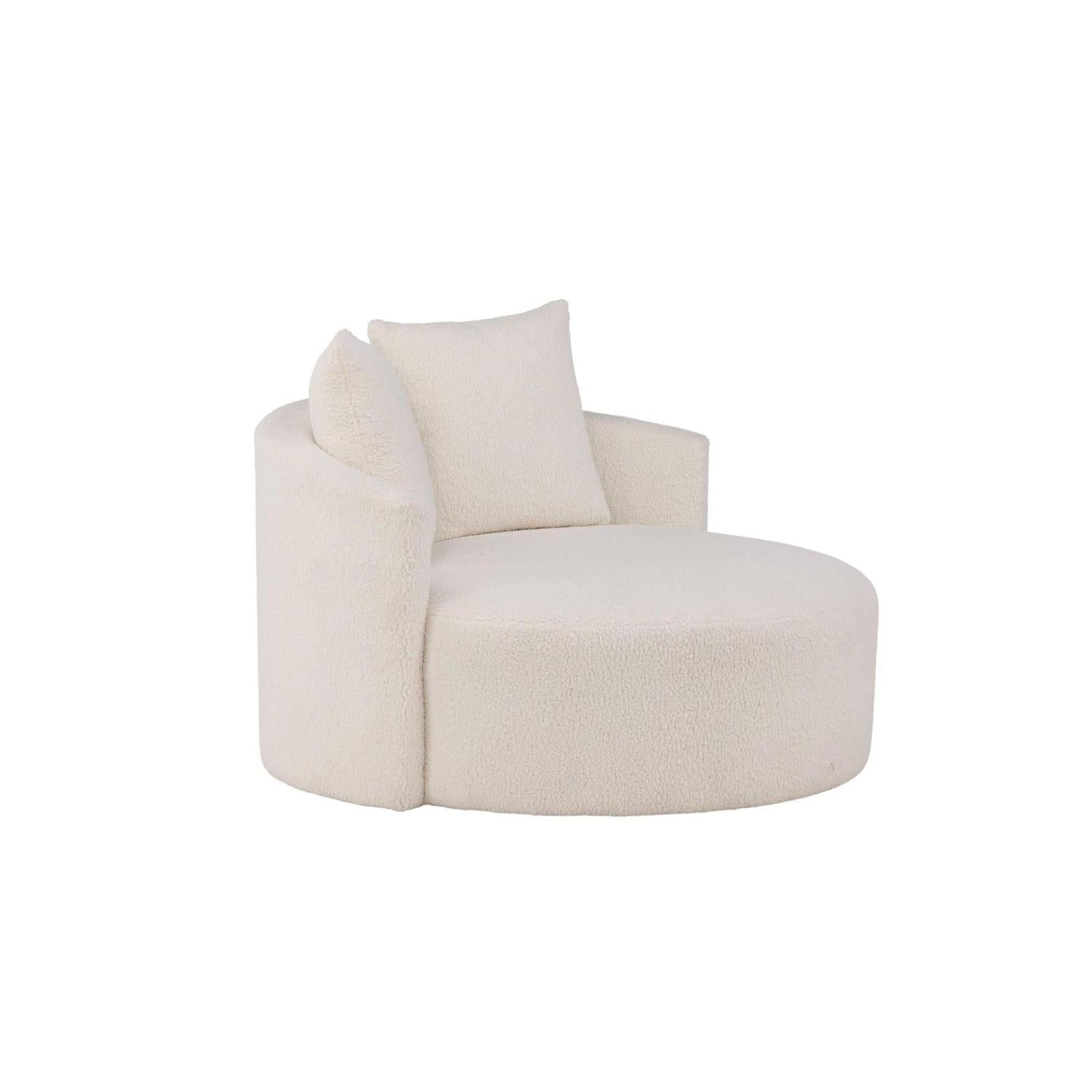 Kelso Sofa XL Loungesessel aus Teddy- Bouclé-Stoff - Weiß-Venture Home-le canapé