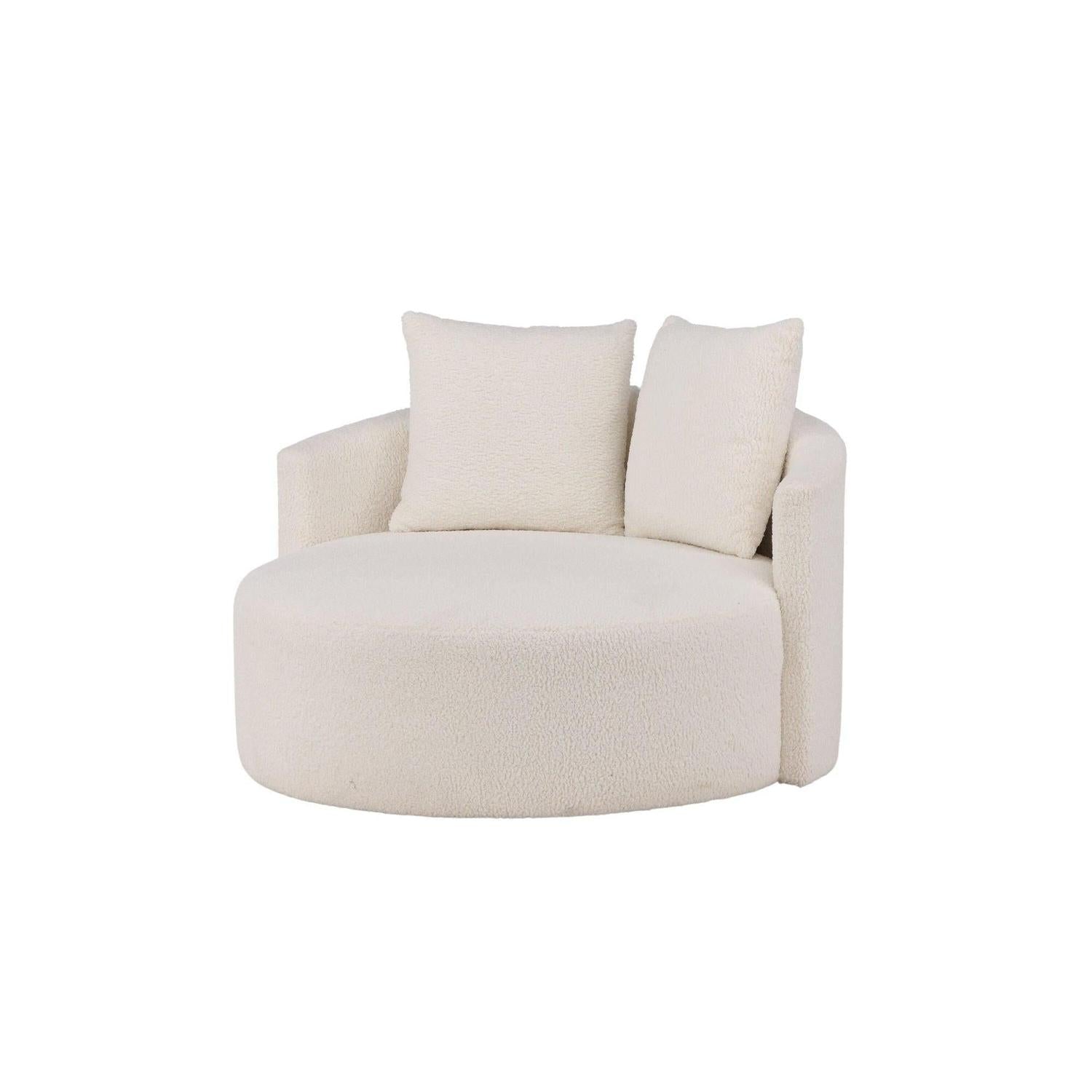 Kelso Sofa XL Loungesessel aus Teddy- Bouclé-Stoff - Weiß-Venture Home-le canapé