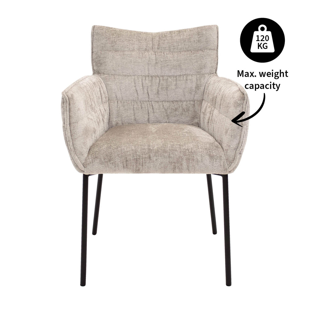 Esszimmerstuhl Goos - Grau/Beige-Esszimmerstuhl-le canapé