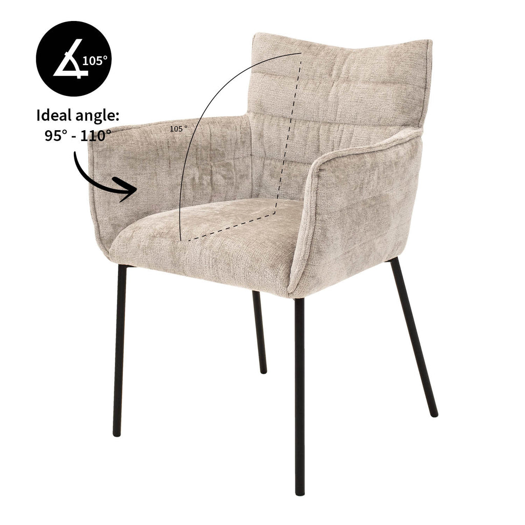 Esszimmerstuhl Goos - Grau/Beige-Esszimmerstuhl-le canapé