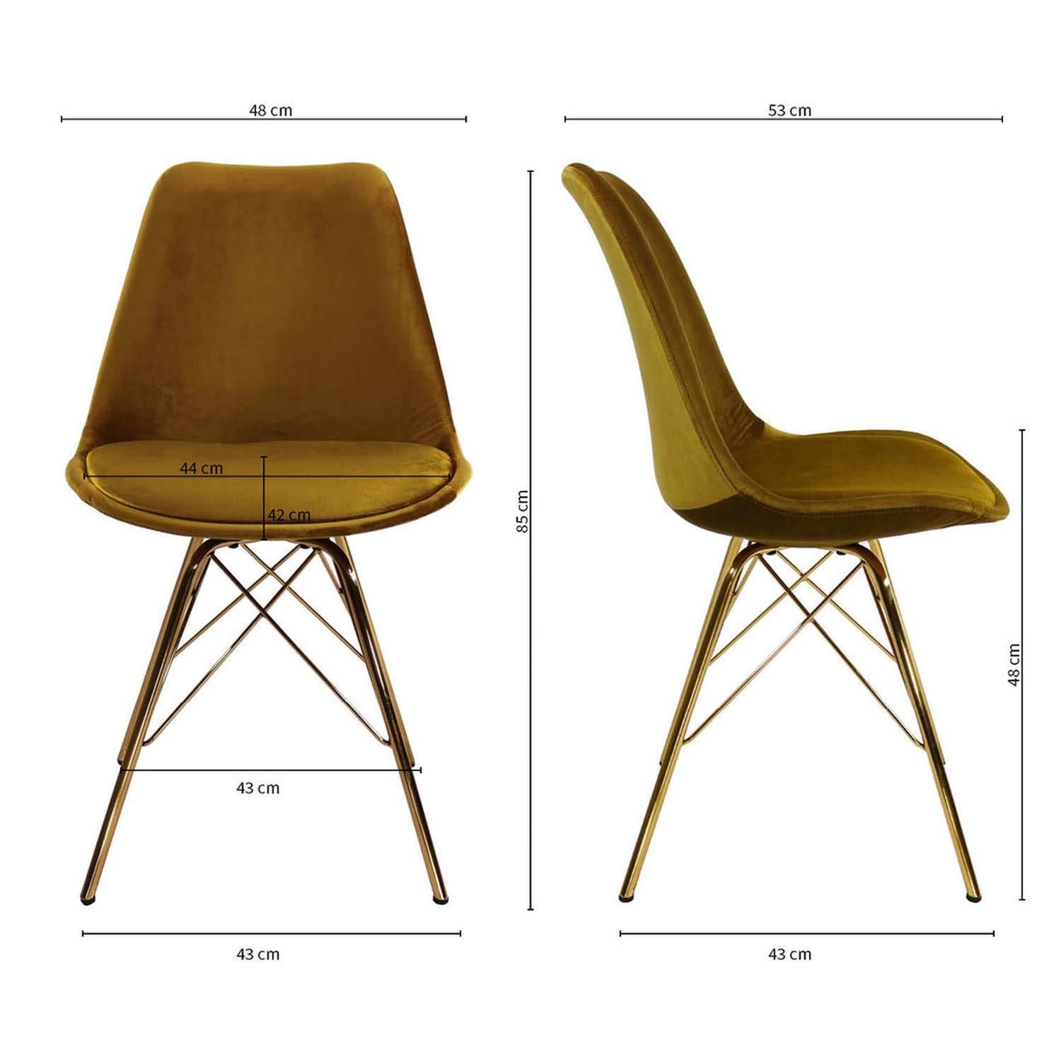 Esszimmerstuhl Velvet - Gold-Esszimmerstuhl-le canapé