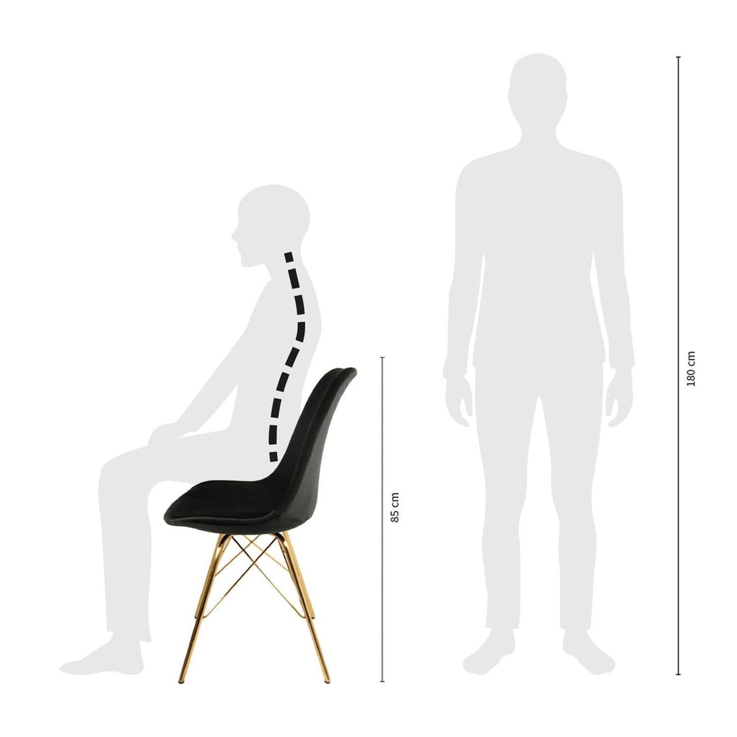 Esszimmerstuhl Velvet - Schwarz-Esszimmerstuhl-le canapé