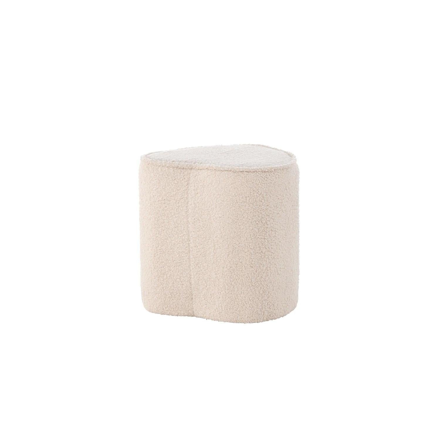 Kinder Hocker Pouf als Herz aus Teddy Bouclé - Beige-Pouf-Venture Home-le canapé
