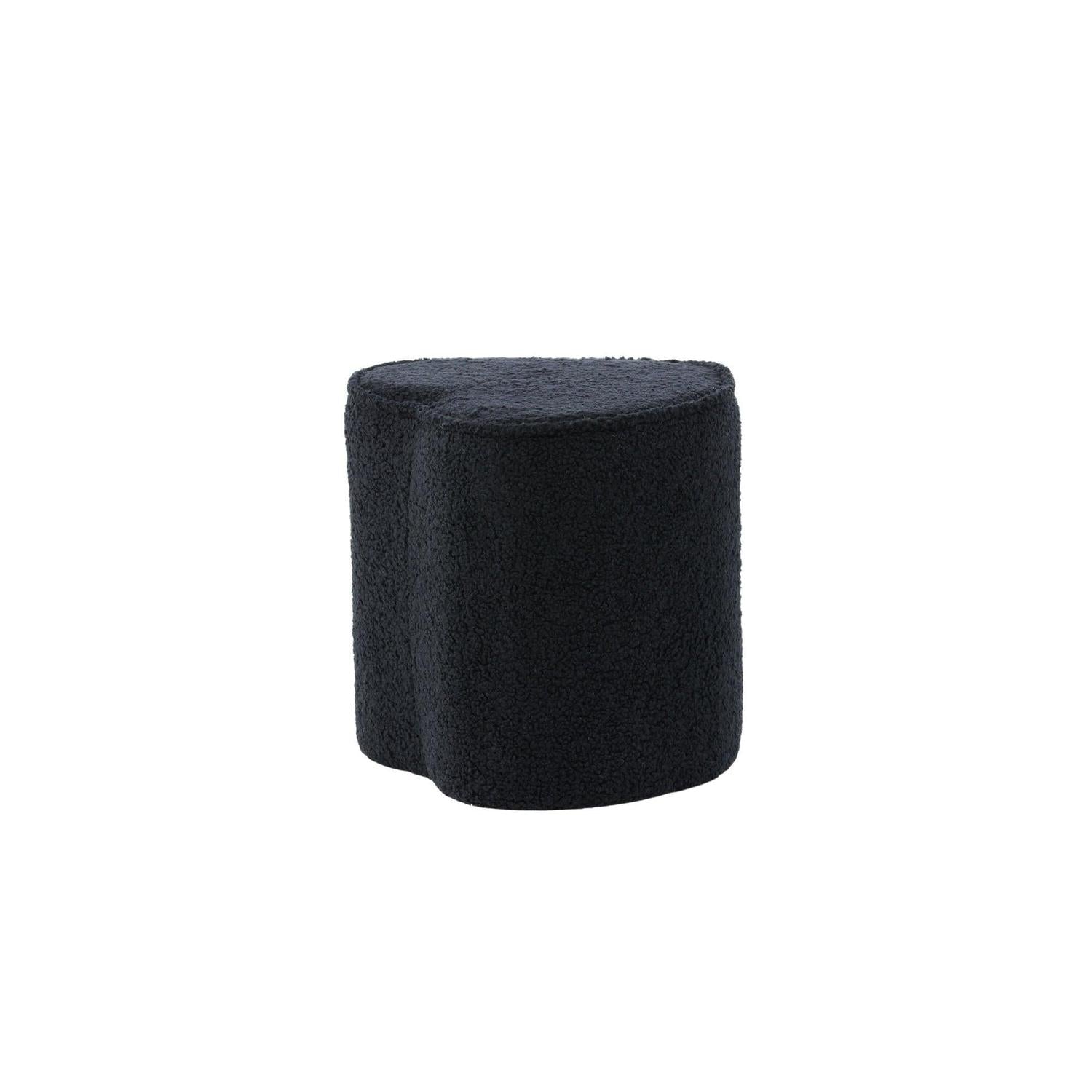 Kinder Hocker Pouf als Herz aus Teddy Bouclé - Schwarz-Pouf-Venture Home-le canapé