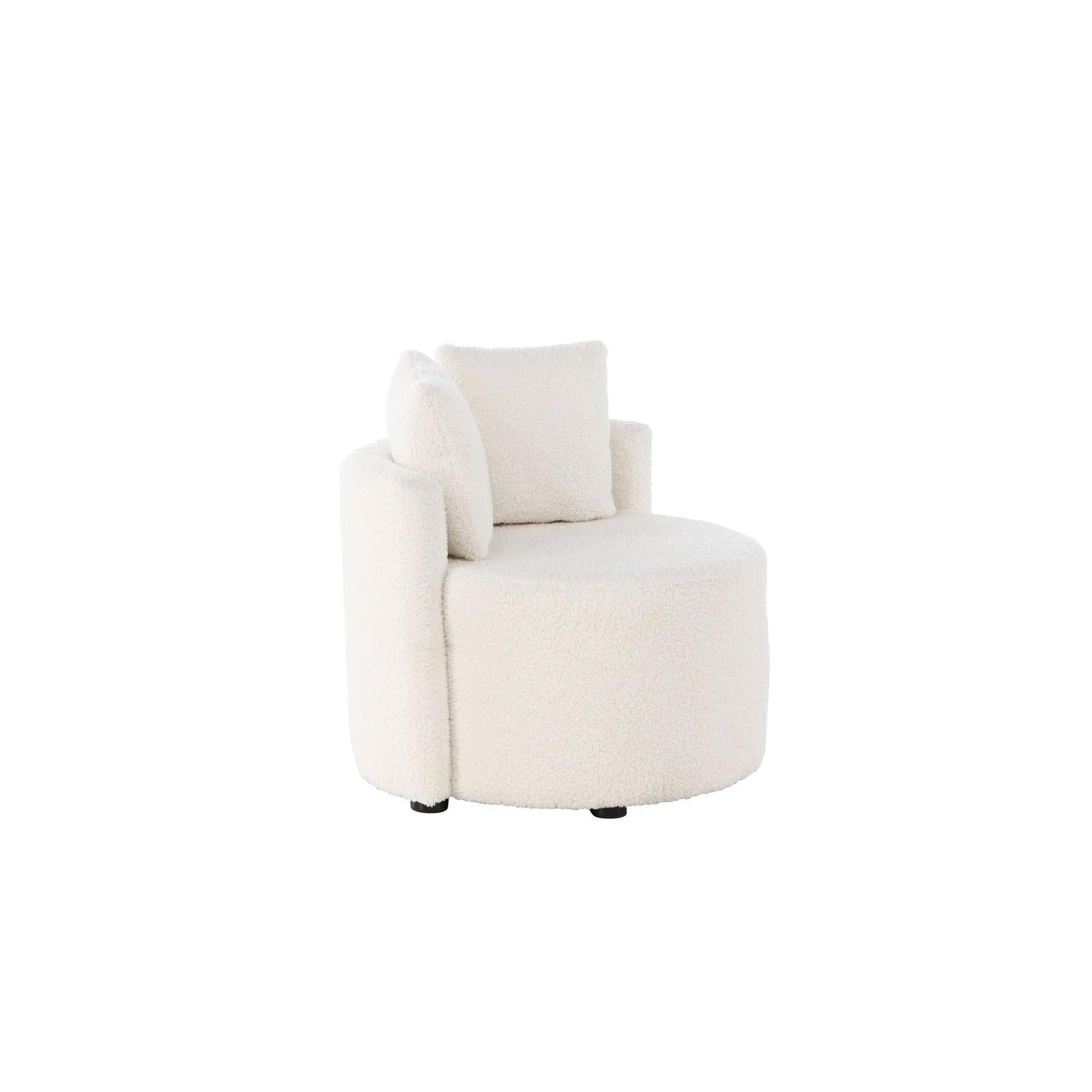 Kindersofa Kelso aus Teddystoff (Bouclé) - Weiß (FSC 100%)-Kindersofas-Venture Home-le canapé