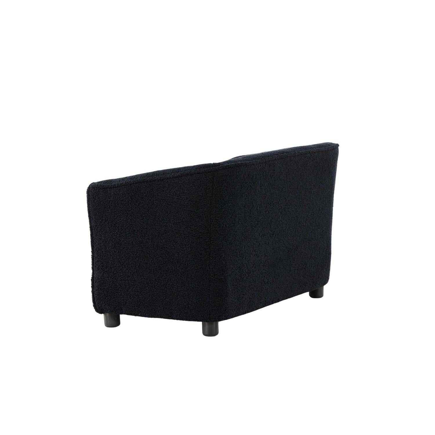 Kindersofa Mana aus Teddystoff (Bouclé) - Schwarz (FSC 100%)-Kindersofa-Venture Home-le canapé