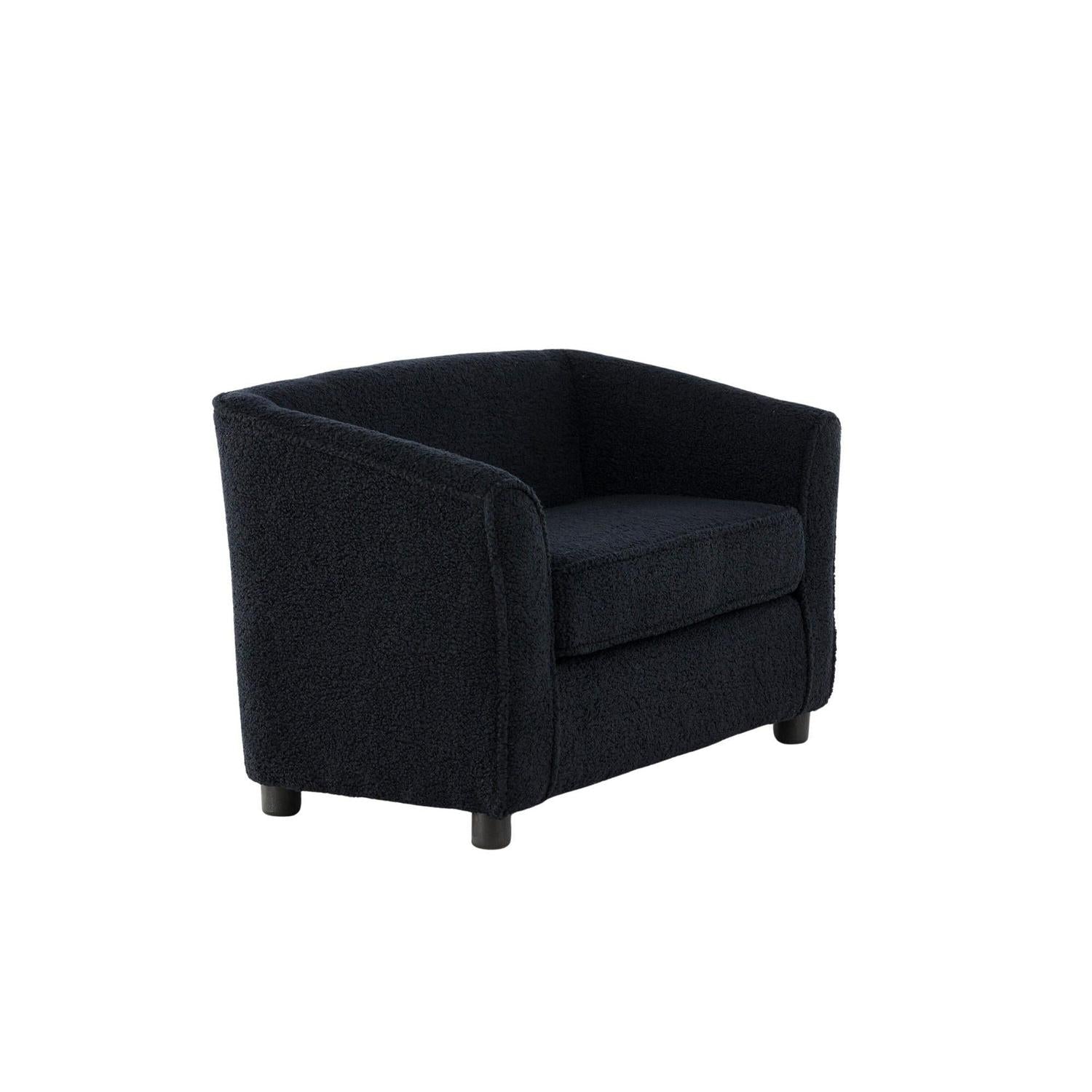 Kindersofa Mana aus Teddystoff (Bouclé) - Schwarz (FSC 100%)-Kindersofa-Venture Home-le canapé