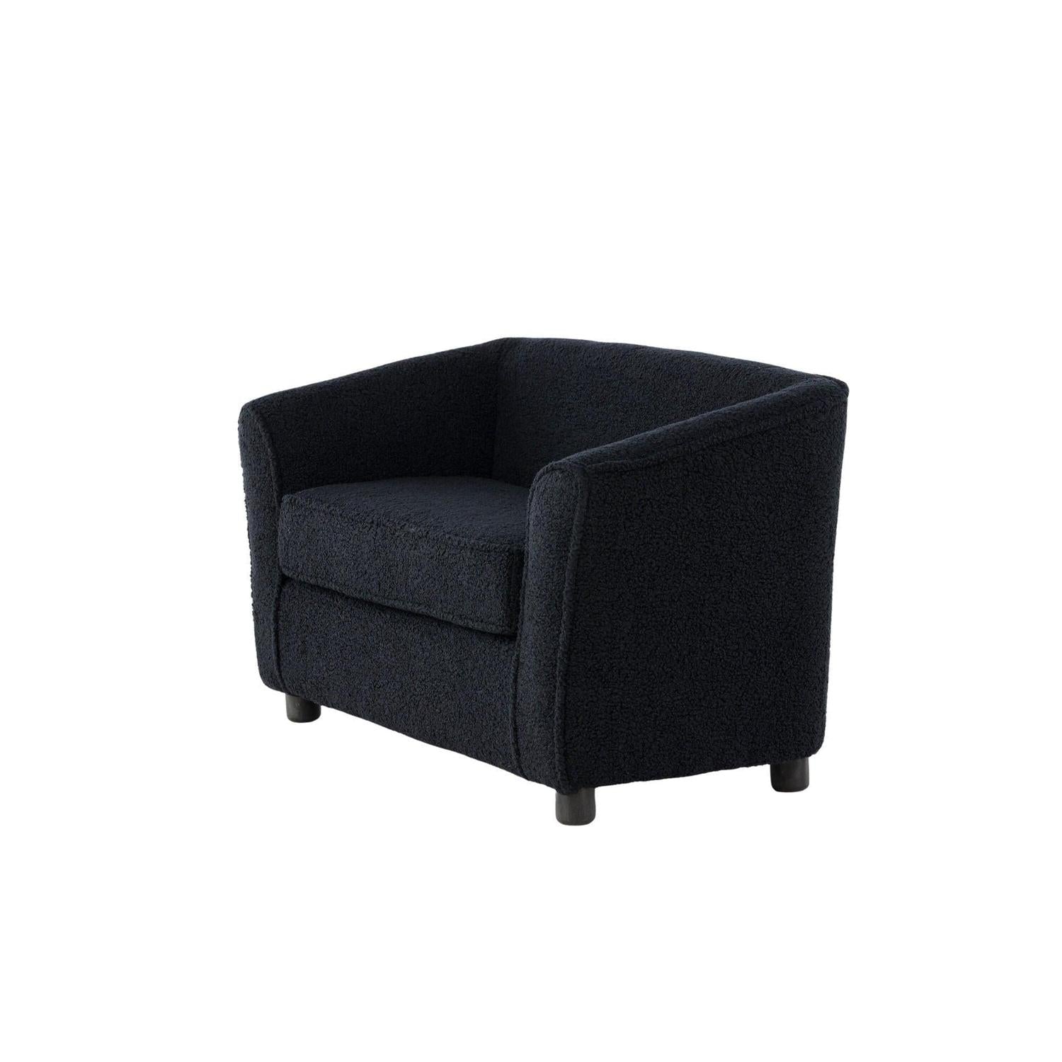 Kindersofa Mana aus Teddystoff (Bouclé) - Schwarz (FSC 100%)-Kindersofa-Venture Home-le canapé