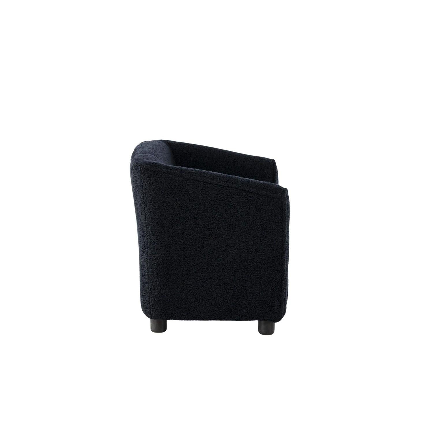Kindersofa Mana aus Teddystoff (Bouclé) - Schwarz (FSC 100%)-Kindersofa-Venture Home-le canapé