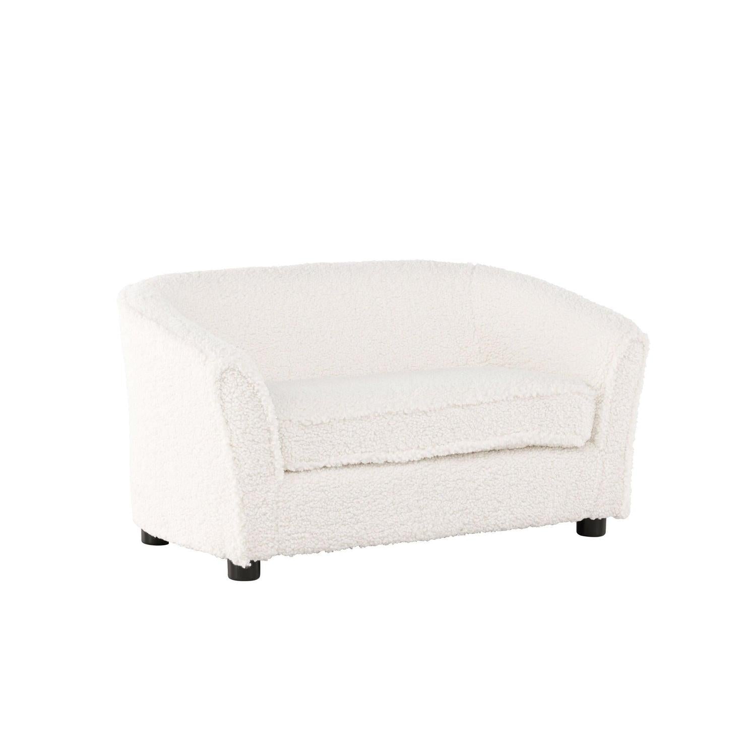 Kindersofa Mana aus Teddystoff (Bouclé) - Weiß-Kindersofas-Venture Home-le canapé
